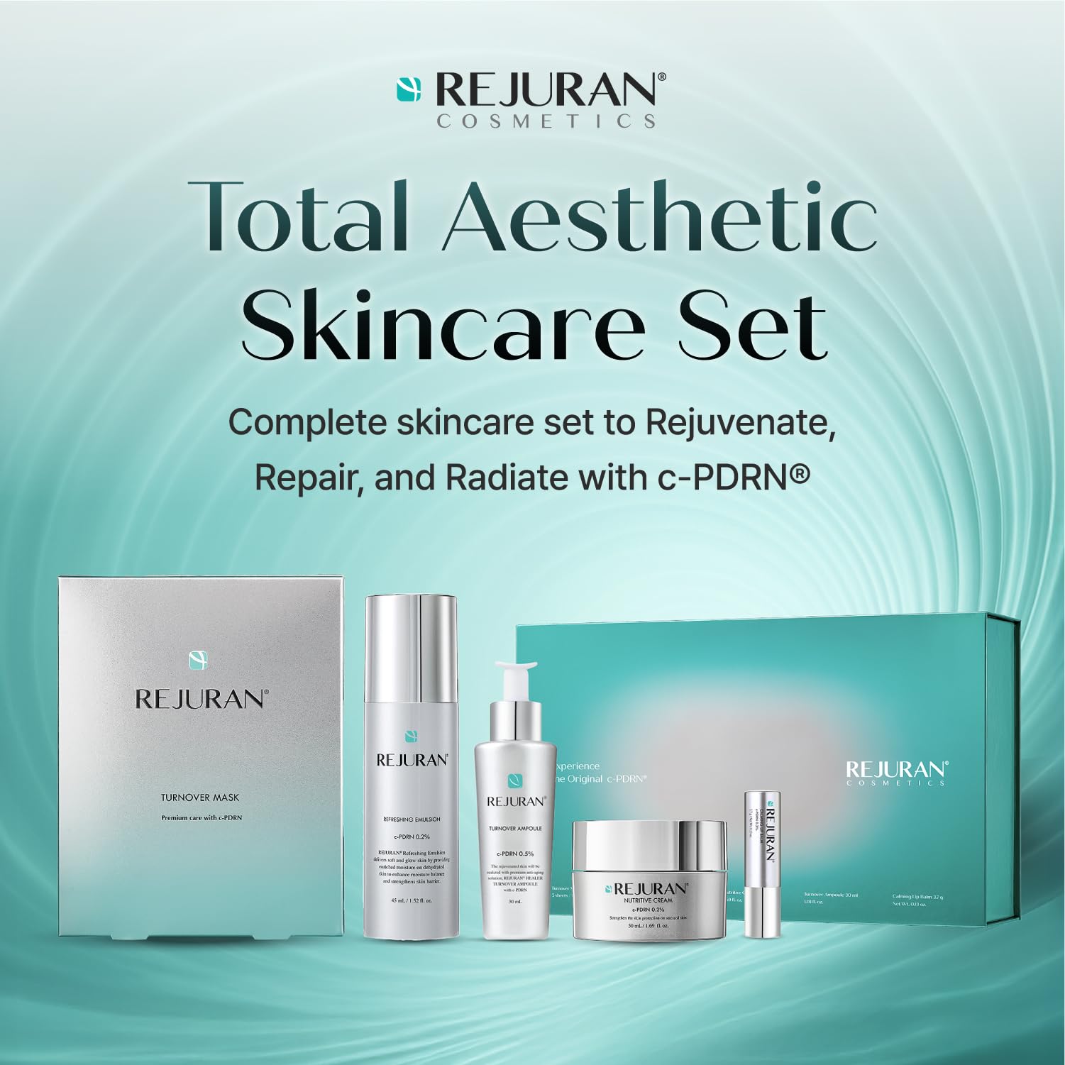 REJURAN® Dual Effect Ampoule, DOT DUAL c-PDRN® - Salmon DNA Face Serum for Deep Rejuvenation, Wrinkle Care, Firming, Skin Elasticity with Visible Anti-Aging Results. Korean Skincare (1.01 fl oz) Halalzen