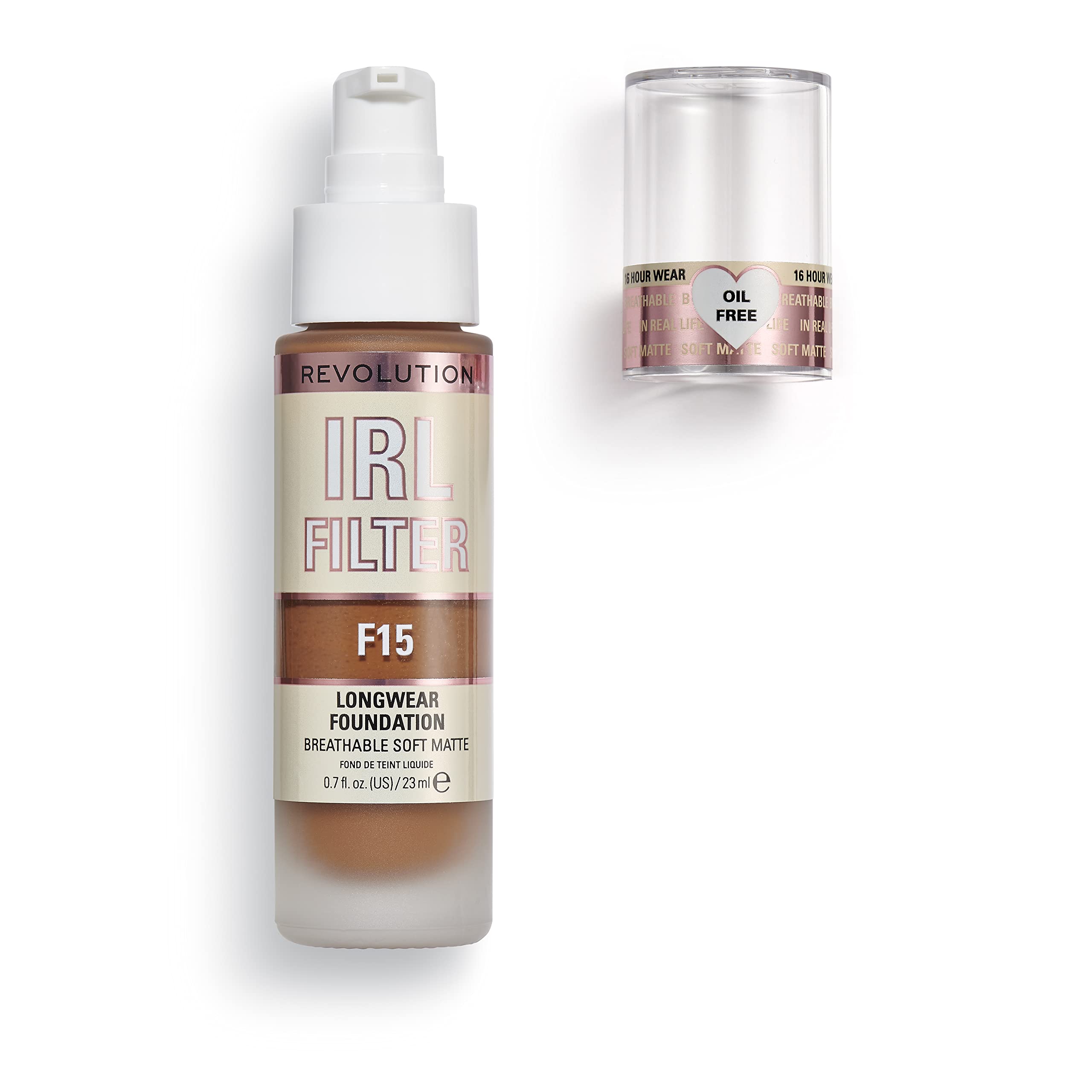 Makeup Revolution IRL Filter, Longwear Foundation, Medium to Full Coverage, Matte Finish, 16 Hour Wear, F5, Fair To Light Skin Tones, 23ml Halalzen