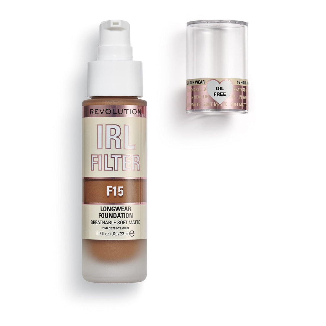 Makeup Revolution IRL Filter, Longwear Foundation, Medium to Full Coverage, Matte Finish, 16 Hour Wear, F5, Fair To Light Skin Tones, 23ml Halalzen