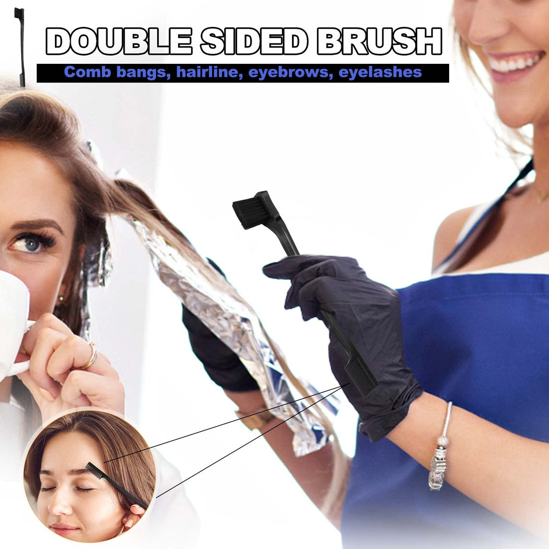 Qufiiry 3-Piece Hair Slick-Back Brush Set - Teasing & Edges Brush for Women's Salon Styling - Pink Halalzen