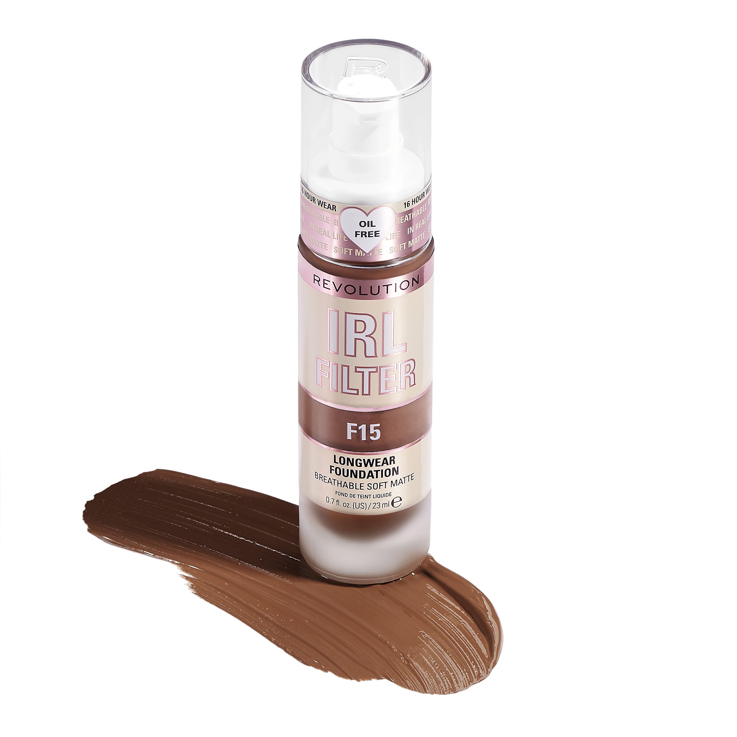 Makeup Revolution IRL Filter, Longwear Foundation, Medium to Full Coverage, Matte Finish, 16 Hour Wear, F5, Fair To Light Skin Tones, 23ml Halalzen