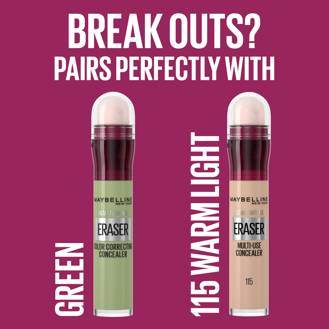 Maybelline Instant Anti-Age Eraser Eye Concealer for Face, Dark Circles, Blemish & Fine Lines Concealer, Full Coverage, Dermatologist Tested, Suitable for Sensitive Skin, Shade: 00 Ivory Halalzen