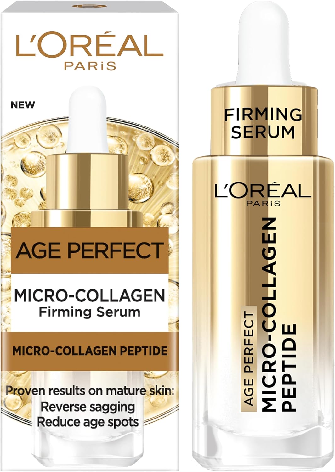 L'Oréal Paris Peptide Serum for Lifting, Age Perfect Micro-Collagen Rejuvenating & Lifting Serum, Firms Sagging Skin, Boosts Radiance & Reduces Age Spots, 30ml