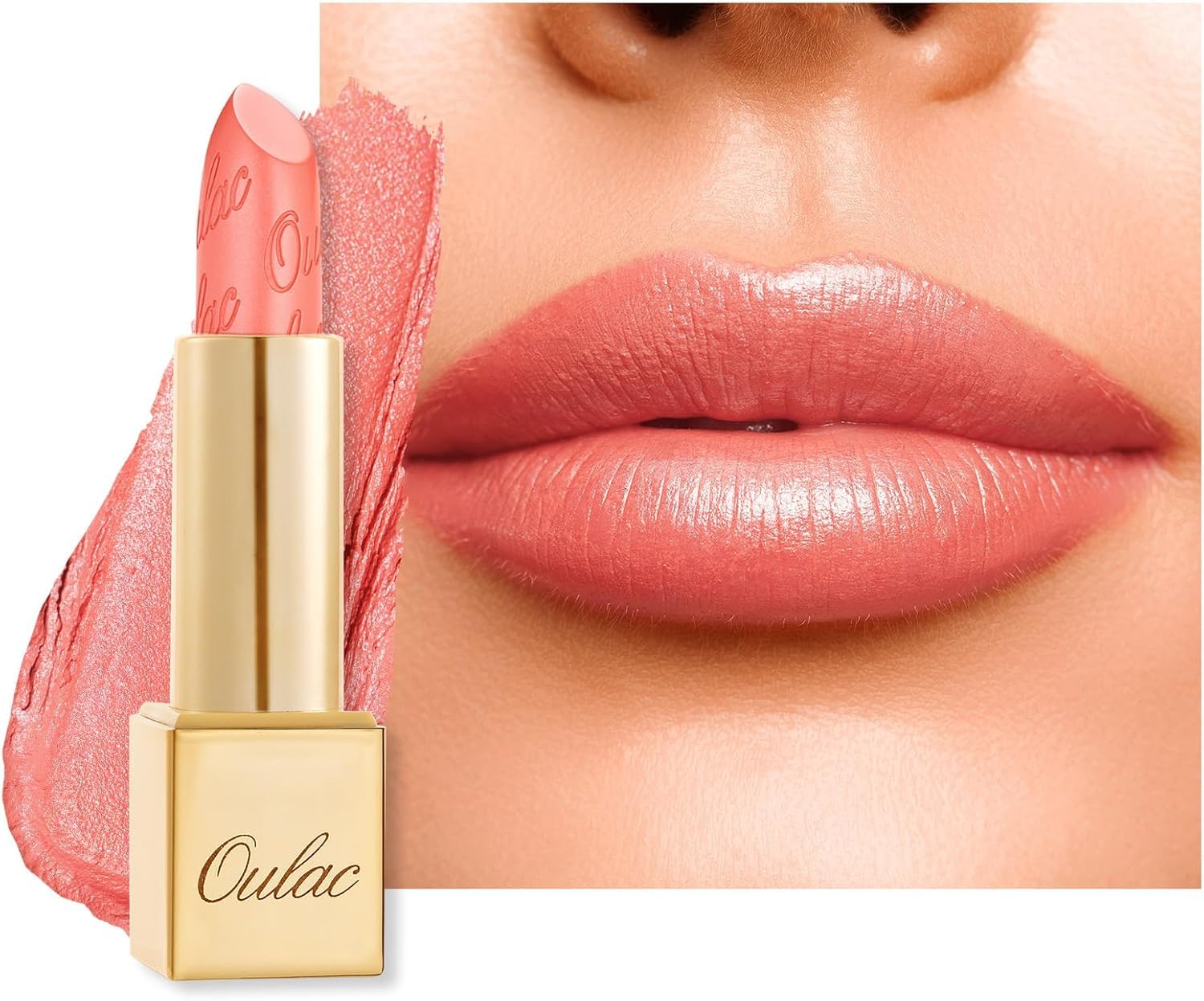 OULAC Metallic Shine Glitter Lipstick, Pink High Impact Lipcolor, Lightweight Soft and Ultra Hydrating, Long Lasting, Vegan & Cruelty-Free, Full-Coverage Lip Color 4.3 g/0.15 HIP & HIPPIE(11) Halalzen