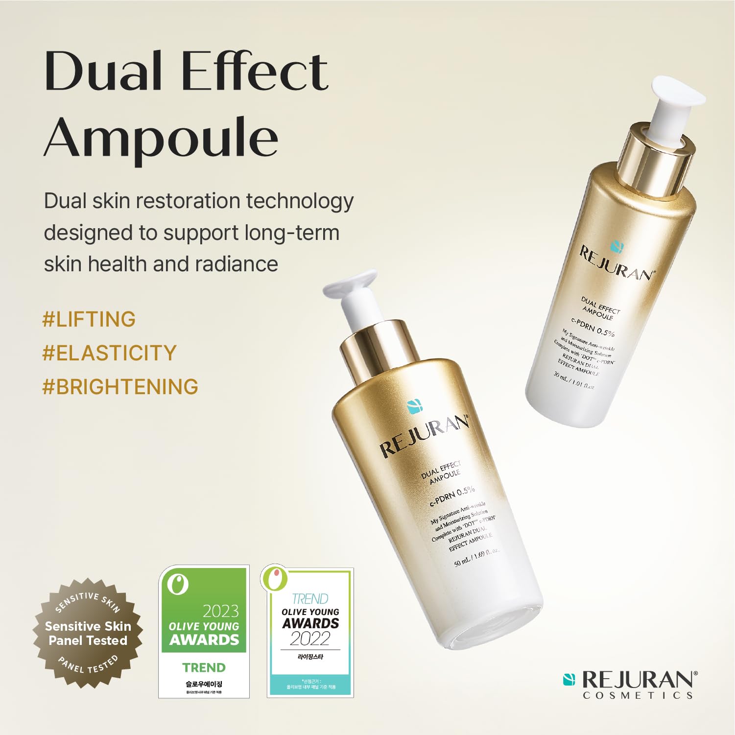 REJURAN® Dual Effect Ampoule, DOT DUAL c-PDRN® - Salmon DNA Face Serum for Deep Rejuvenation, Wrinkle Care, Firming, Skin Elasticity with Visible Anti-Aging Results. Korean Skincare (1.01 fl oz) Halalzen