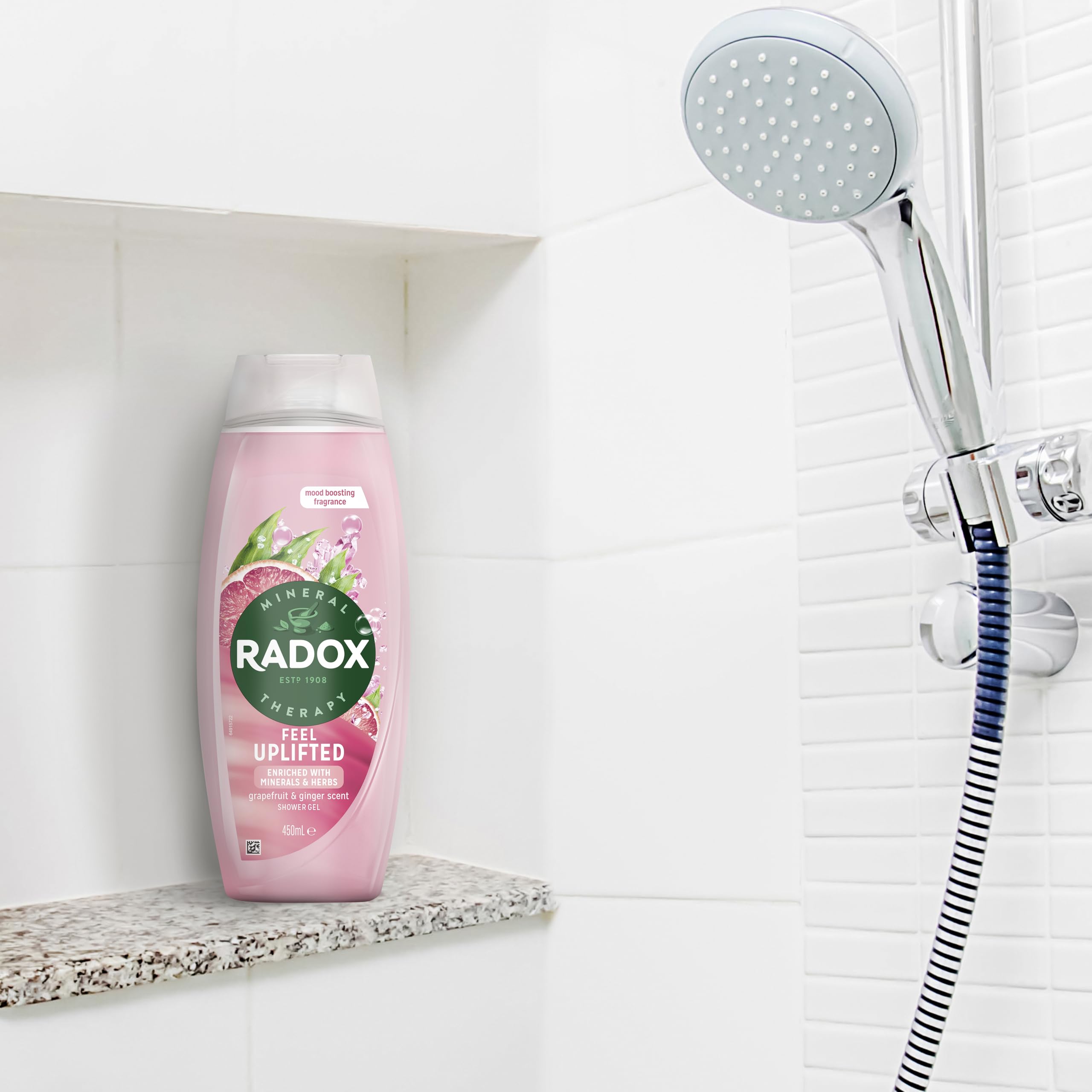 Radox Mineral Therapy Feel Uplifted Shower Gel body wash uniquely blended with minerals, herbs and a grapefruit & ginger scent for a mood-boosting experience 225 ml