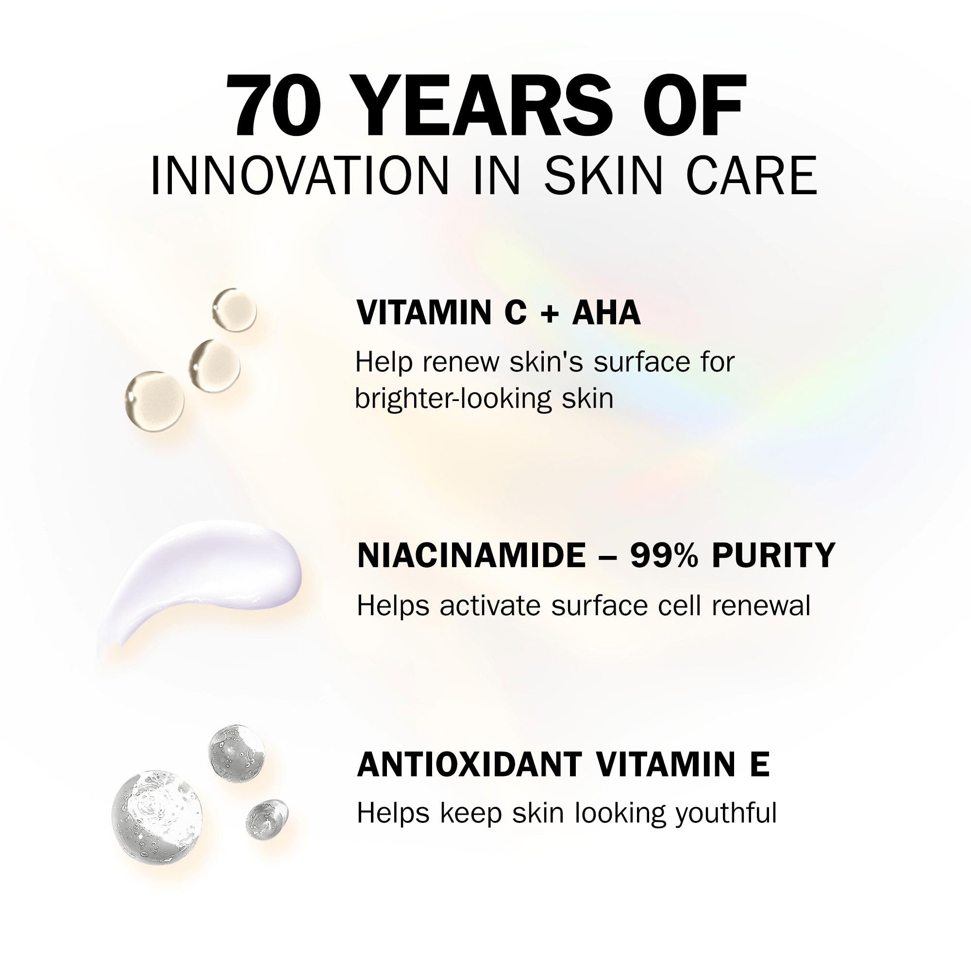 Olay Vitamin C Serum for Face, Skincare with AHA and Niacinamide at 99 Percent Purity, Brightening Skin Care with 3 Actions: Anti Dark Spot Action, Evens, Hydrates, Non Greasy, Non Sticky, 40ml