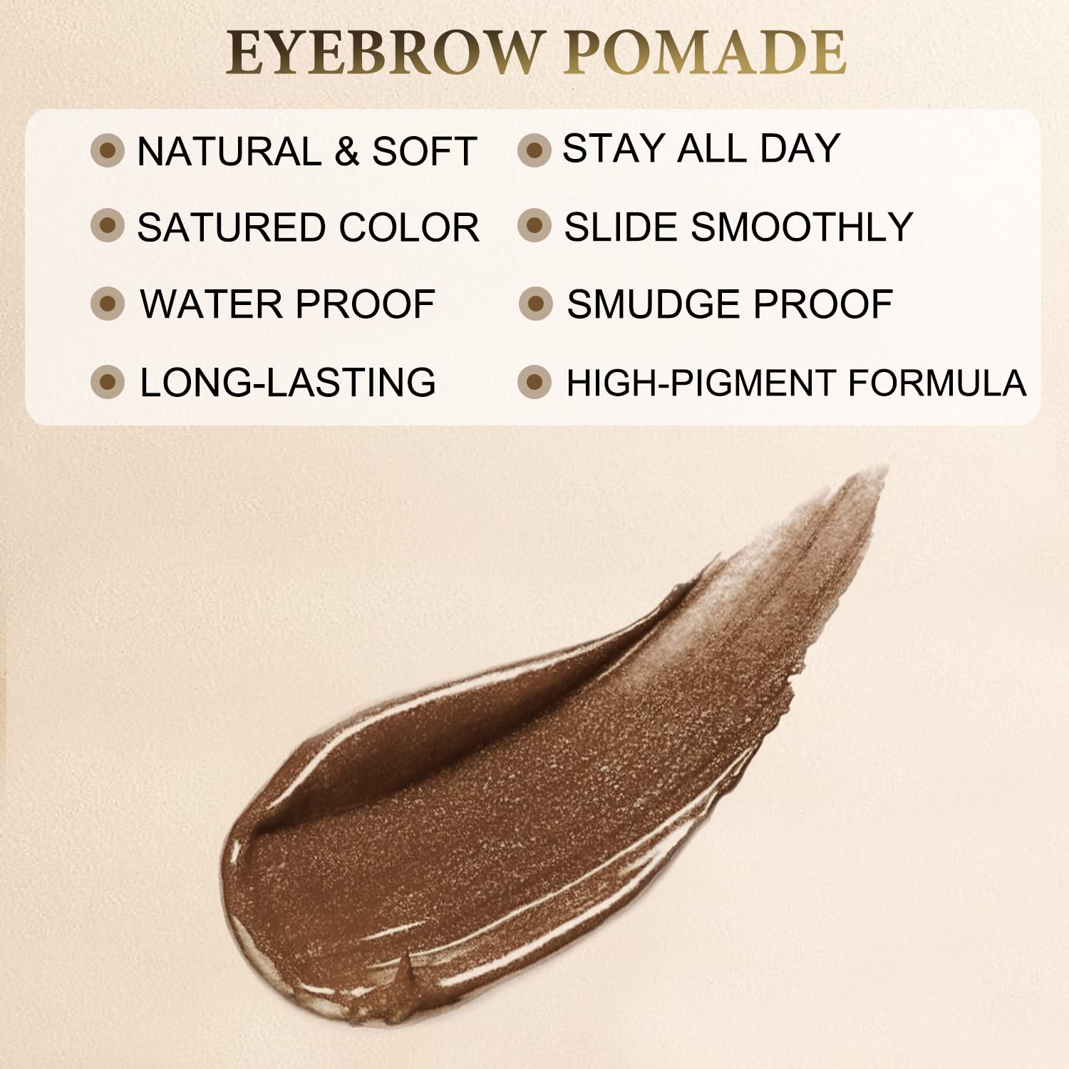 LAVONE Makeup Kit With Eyebrow Stamp Pencil, Waterproof Brow Pencil & Pomade, Eyeliner, Dual-ended Eyebrow Brush, Dark Brown