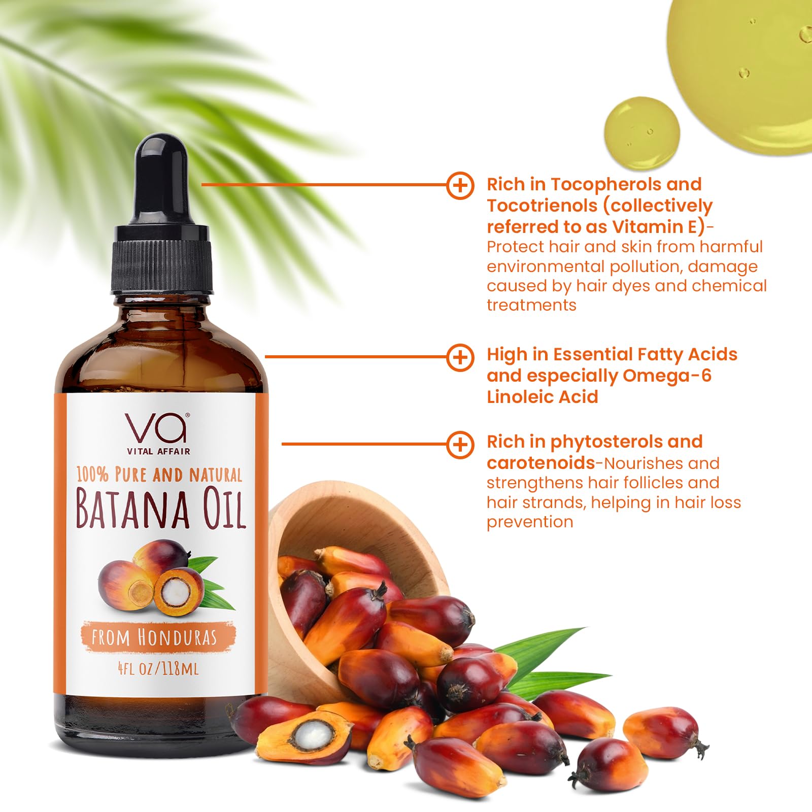 VITAL AFFAIR Blend Of Pure Rosemary Oil For Hair Growth With Castor, Batana, Jojoba Oil-Infused With Biotin & Vitamin E-Blend of Effective Hair Oils for Hair Growth-Strengthening Treatment 6 Fl Oz Halalzen
