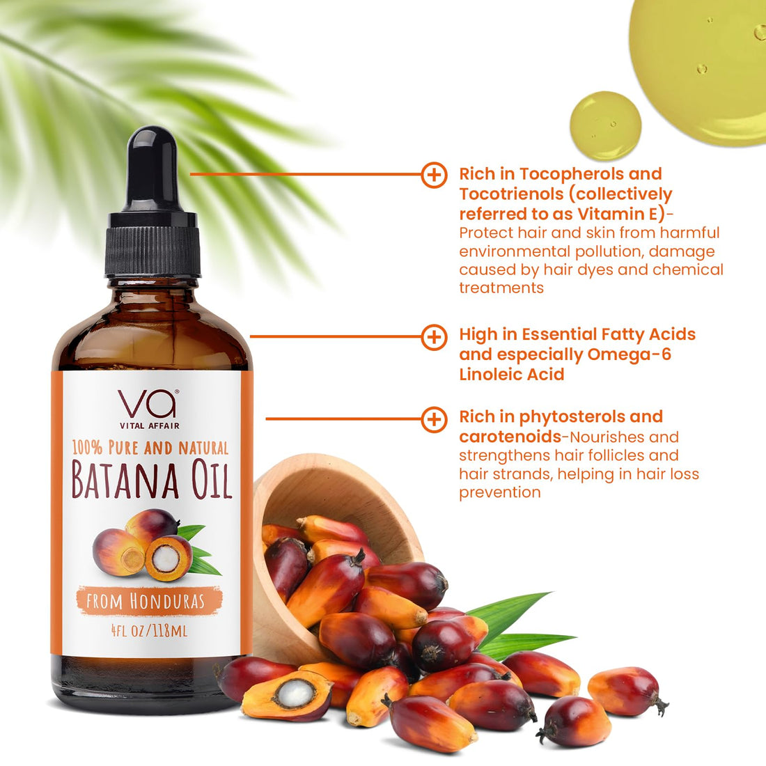 VITAL AFFAIR Blend Of Pure Rosemary Oil For Hair Growth With Castor, Batana, Jojoba Oil-Infused With Biotin & Vitamin E-Blend of Effective Hair Oils for Hair Growth-Strengthening Treatment 6 Fl Oz Halalzen