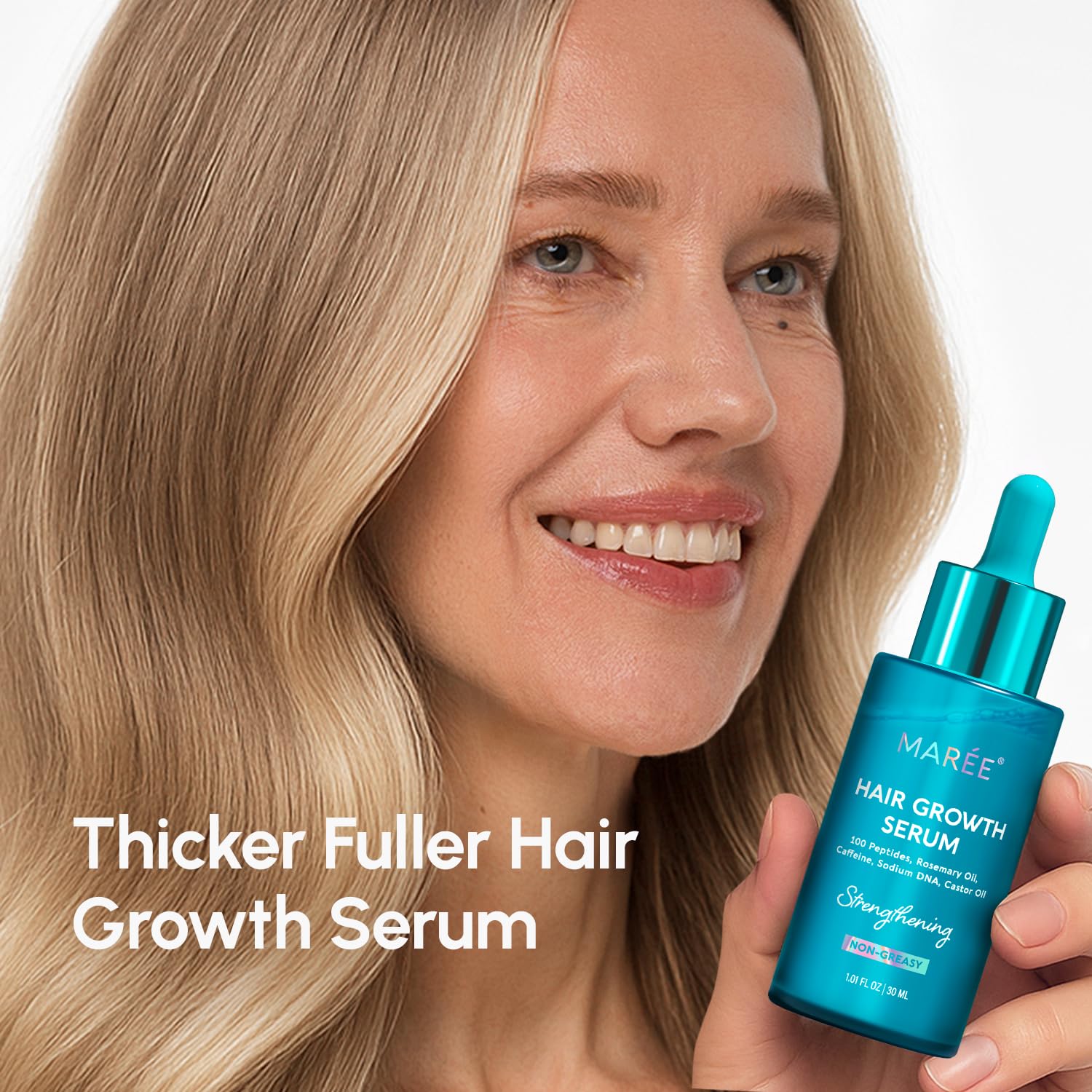 MAREE Haarwuchsserum - Koffeinpeptide Rizinus-Rosmarinöl für Haarwuchs - Produkte für Frauen & Männer - Haaröle für Haarwuchs - Haarwuchsmittel - Kopfhautserum - Suero Para El Cabello
