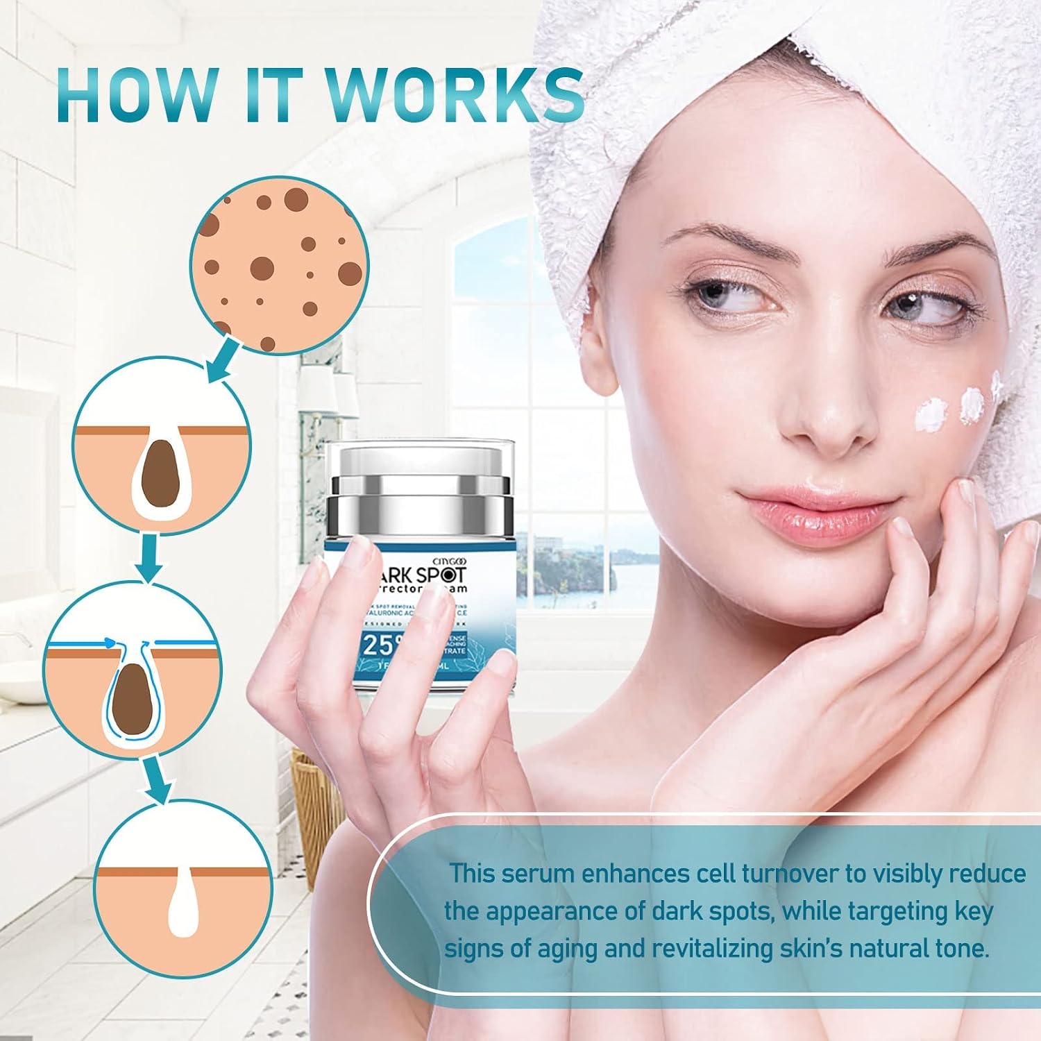 Dark Spot Remover for Face and Body: Dark Spot Corrector Cream - Enriching Skin Care for All Skin Tones - Ideal for Sun Spots, Melasma, Freckles, and Blemish Reduction 1 fl oz Halalzen