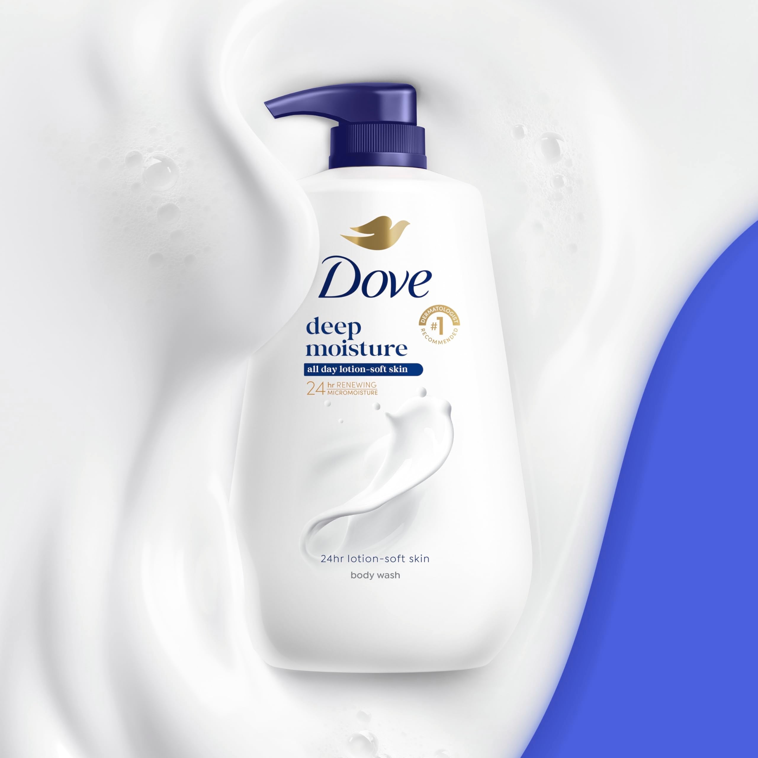 Dove Body Wash Deep Moisture for 24hr Lotion-Soft Skin Moisture Moisturizing Skin Cleanser with No Sulfates No Parabens 30.6 oz Halalzen