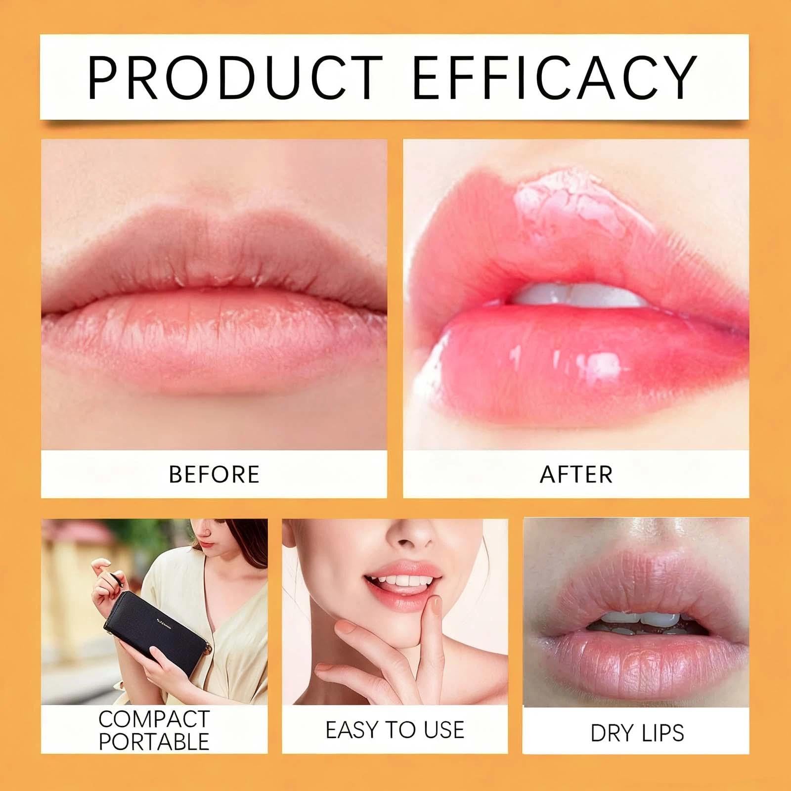 24h Moisturising Lip Balm & Oil with Natural Oils, Hydrating Lip for Repair & Protection (Strawberry)