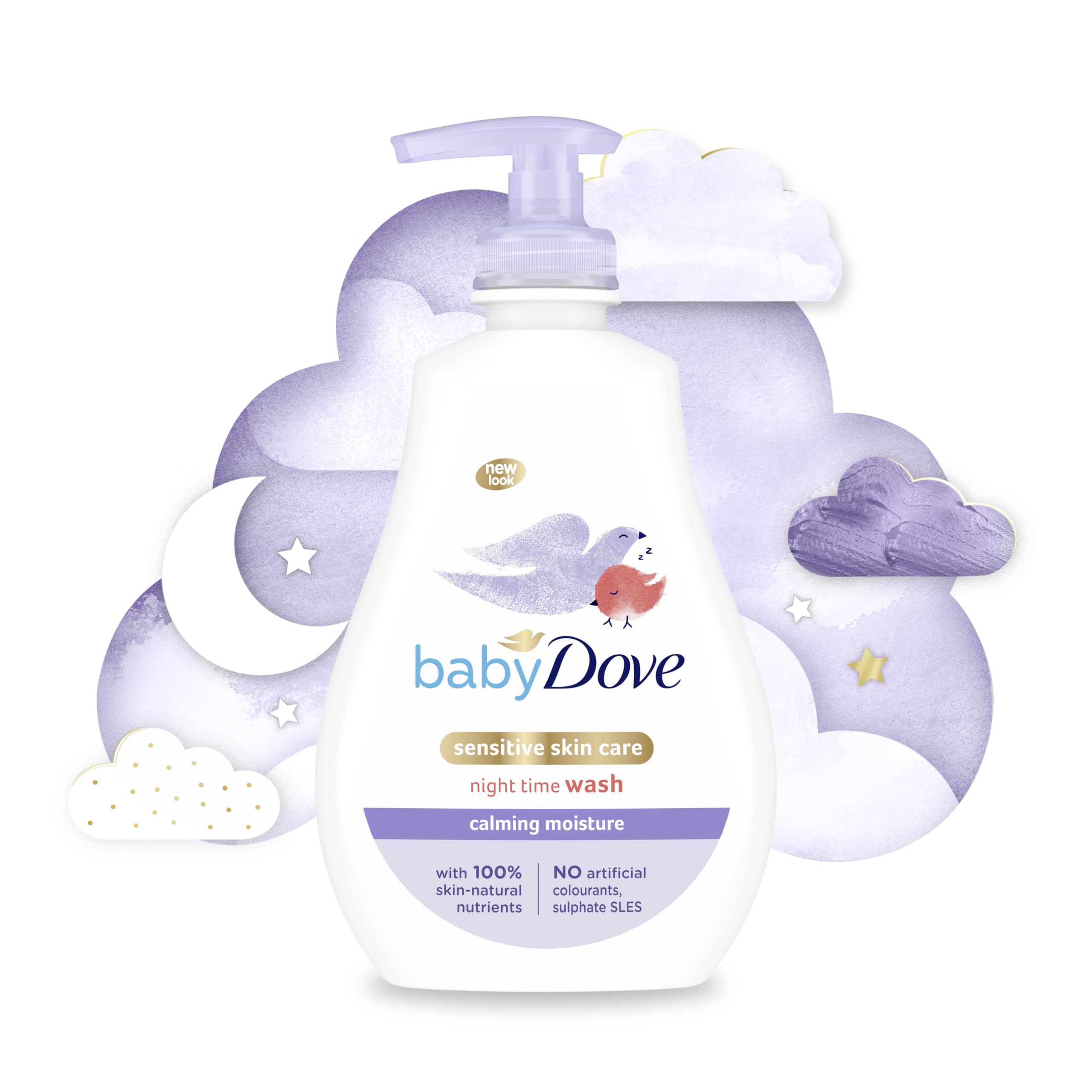 Baby Dove Calming Moisture Head to Toe Wash – Gentle Chamomile Baby Wash for Sensitive Skin, Relaxes & Soothe Before Bed, 3 x 400ml