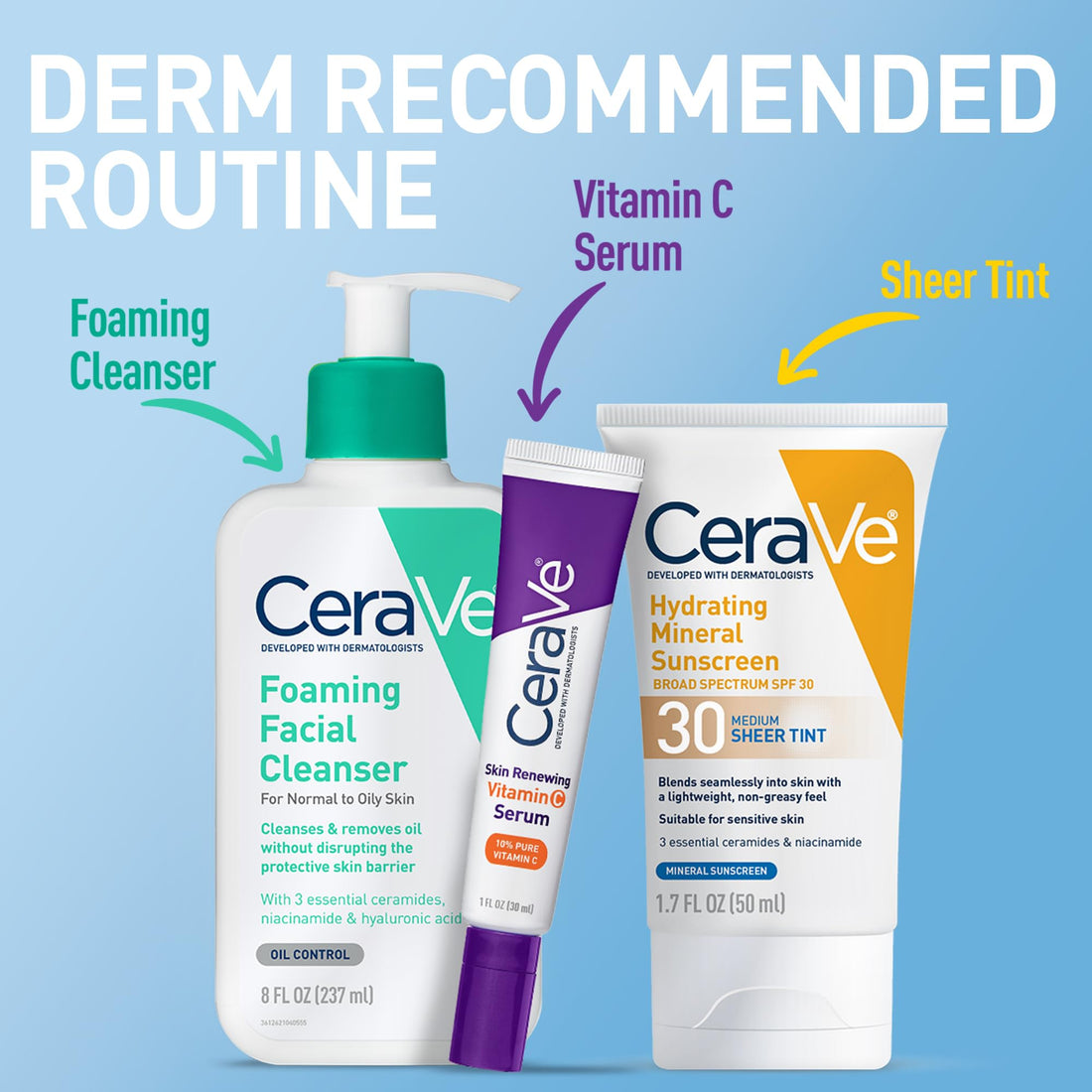 CeraVe Hydrating Mineral Sunscreen SPF 30 with Sheer Tint, Tinted Mineral Sunscreen with Zinc Oxide & Titanium Dioxide, Blends Seamlessly For Healthy Glow, Medium, 1.7 Fluid Ounce Halalzen
