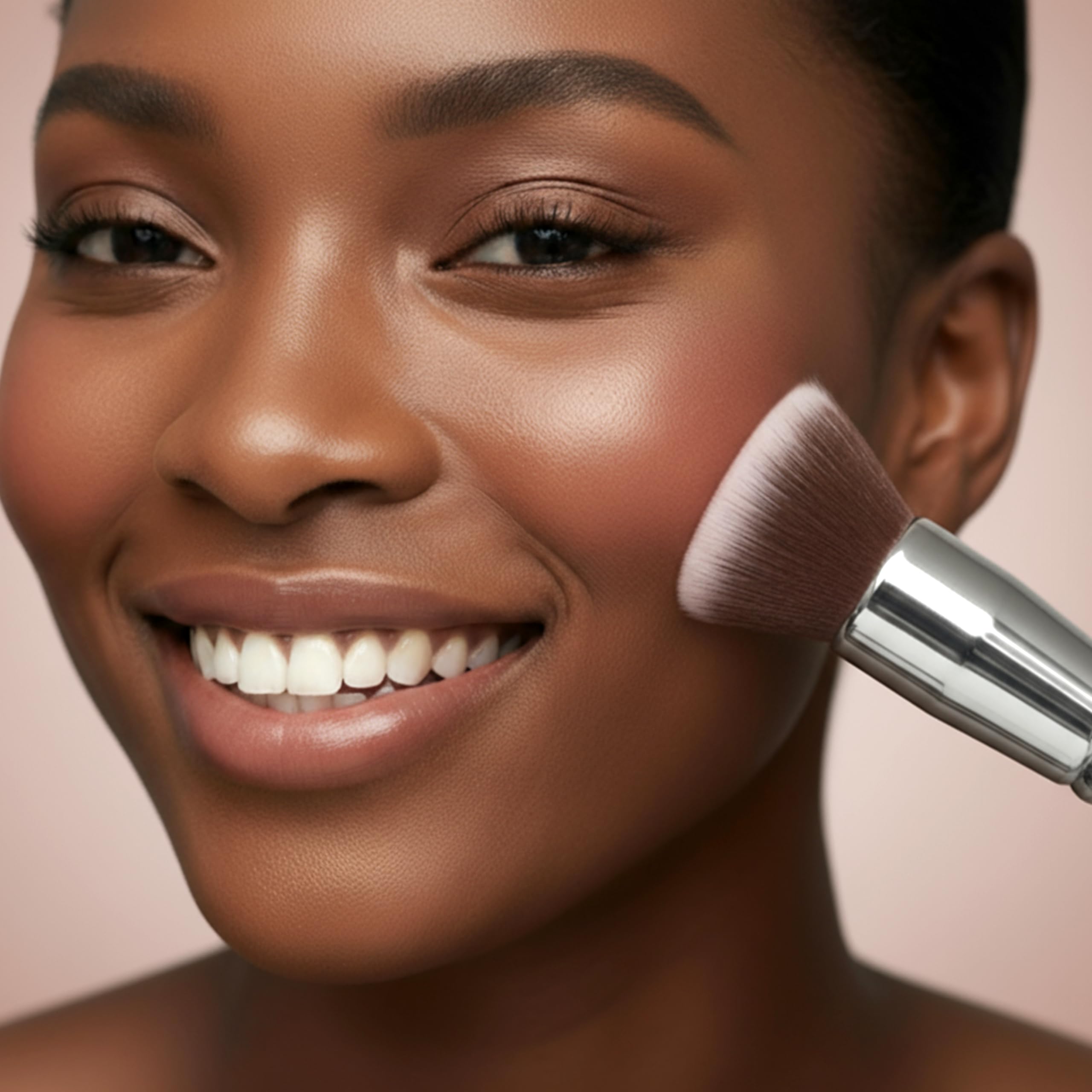 LAMORA Concealer Makeup Brush Under Eye - Angled Flat Top Kabuki Nose Contour Brush - Ideal for Concealing Blending Setting Buffing with Powder Liquid Cream Cosmetic - Small Makeup Foundation Brush Halalzen