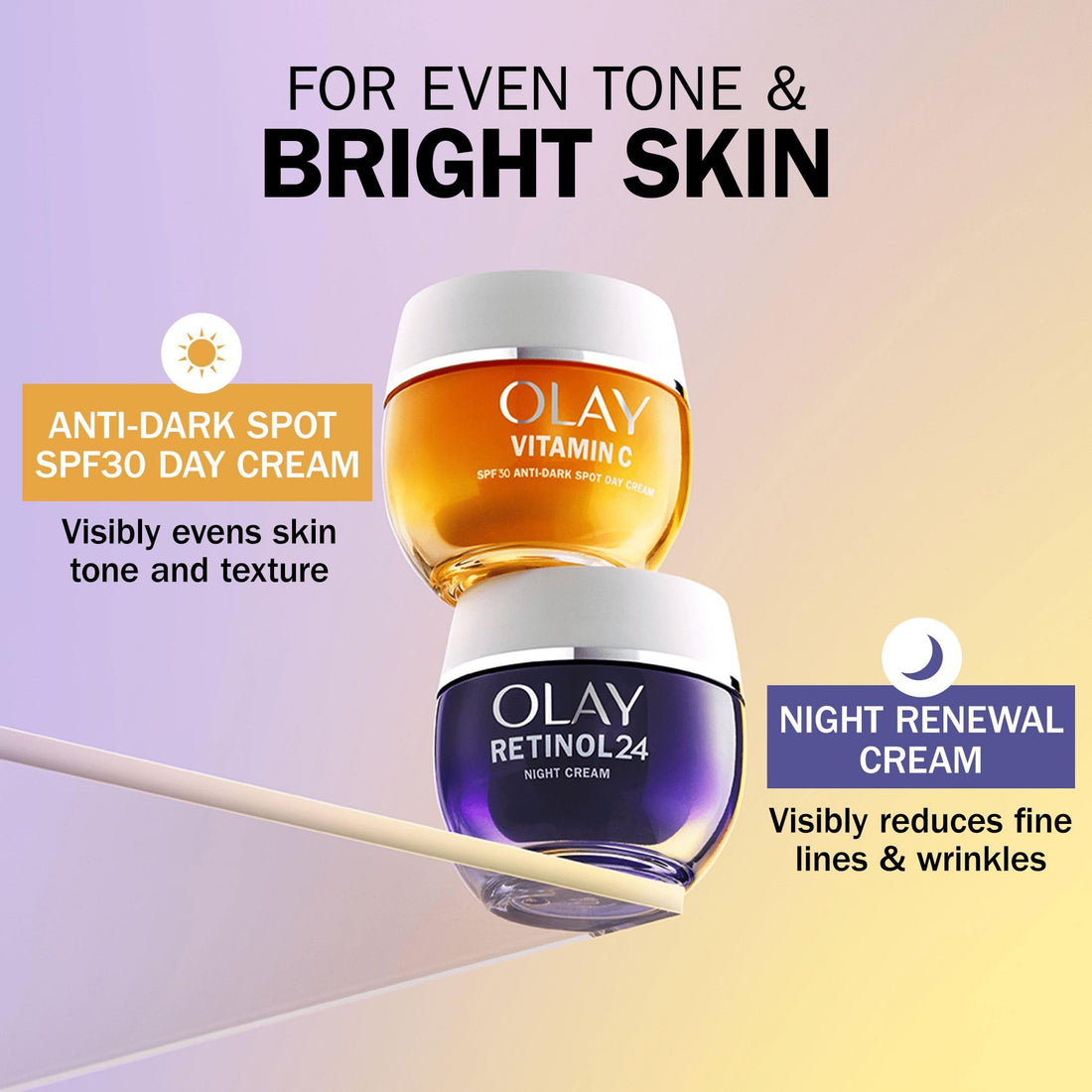 Olay Retinol 24 Night Cream Face Moisturiser - Anti-Aging Skincare with Antioxidant Vitamin E, Overnight Face Cream that Smooths, Renews, and Hydrates, 50ml