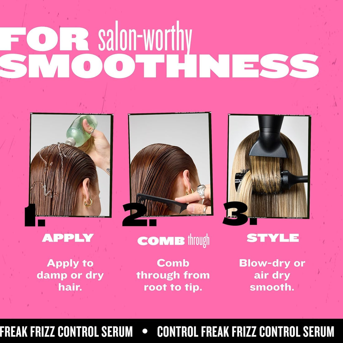 Bed Head by TIGI - Control Freak Anti Frizz Hair Serum - For Smooth Shiny Hair - 255 ml