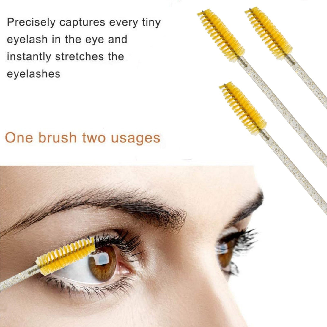 ZHIYE 50 pcs Eyelash Mascara Brushes, Wands Applicator Eyebrow Brush Makeup Kit, Eyebrow Castor Oil Brush Makeup Tool Halalzen