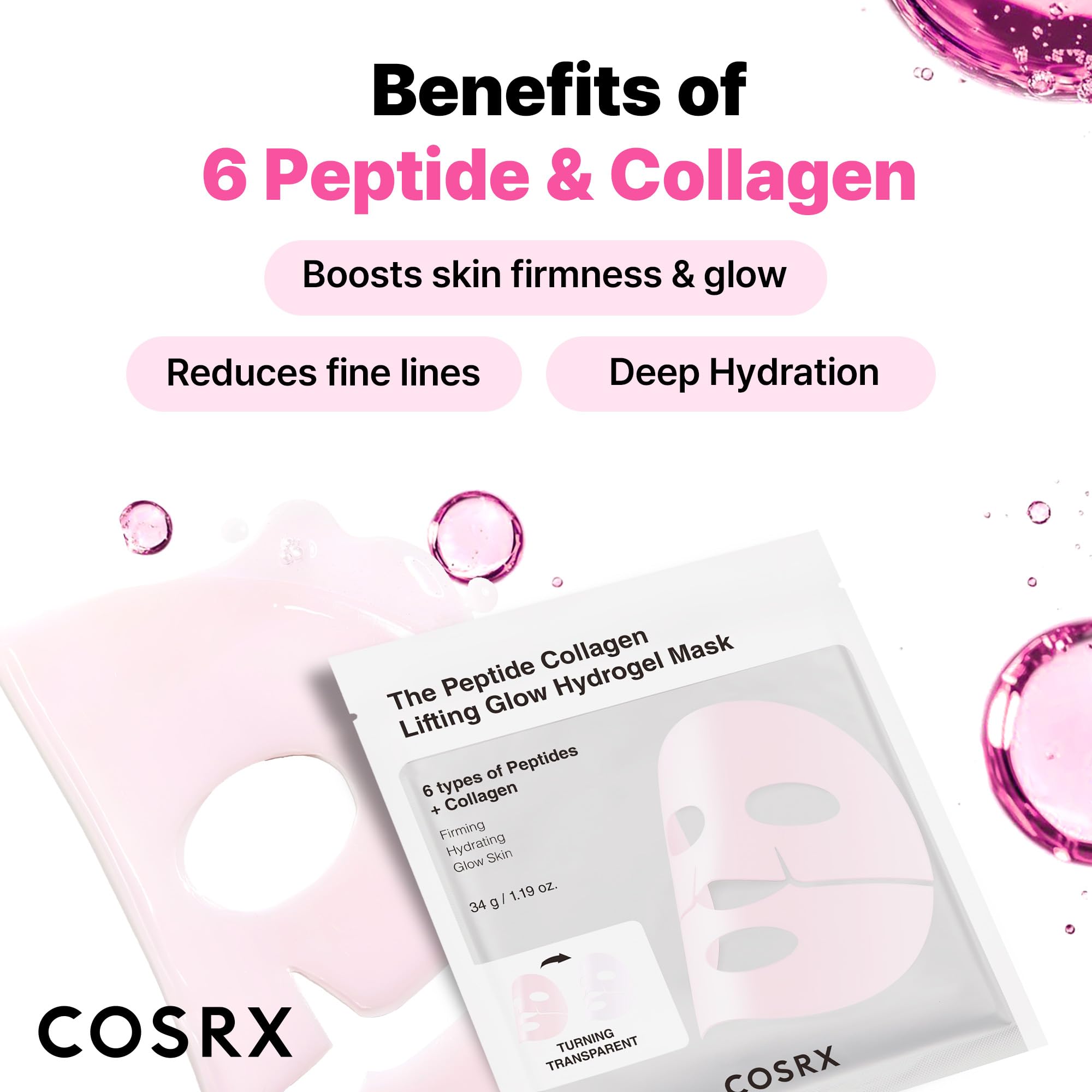 COSRX 6 Peptide Collagen Serum Face Toner with Niacinamide & Hyaluronic Acid, Hydrating & Firming Korean Essence, Anti-Wrinkle & Pore-Tightening Serum For Plump & Even Skin Tone, Korean Skincare 150ml