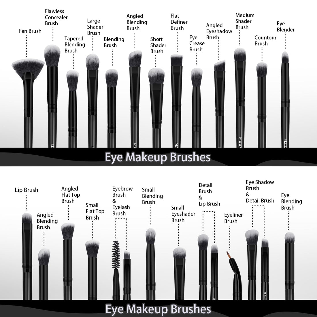 MAANGE Makeup Brush Set 49 Pcs Makeup Tool Set Premium Synthetic Foundation Powder Concealers Eye shadows Blush Makeup Brushes (Black, 49 Piece Set) Halalzen