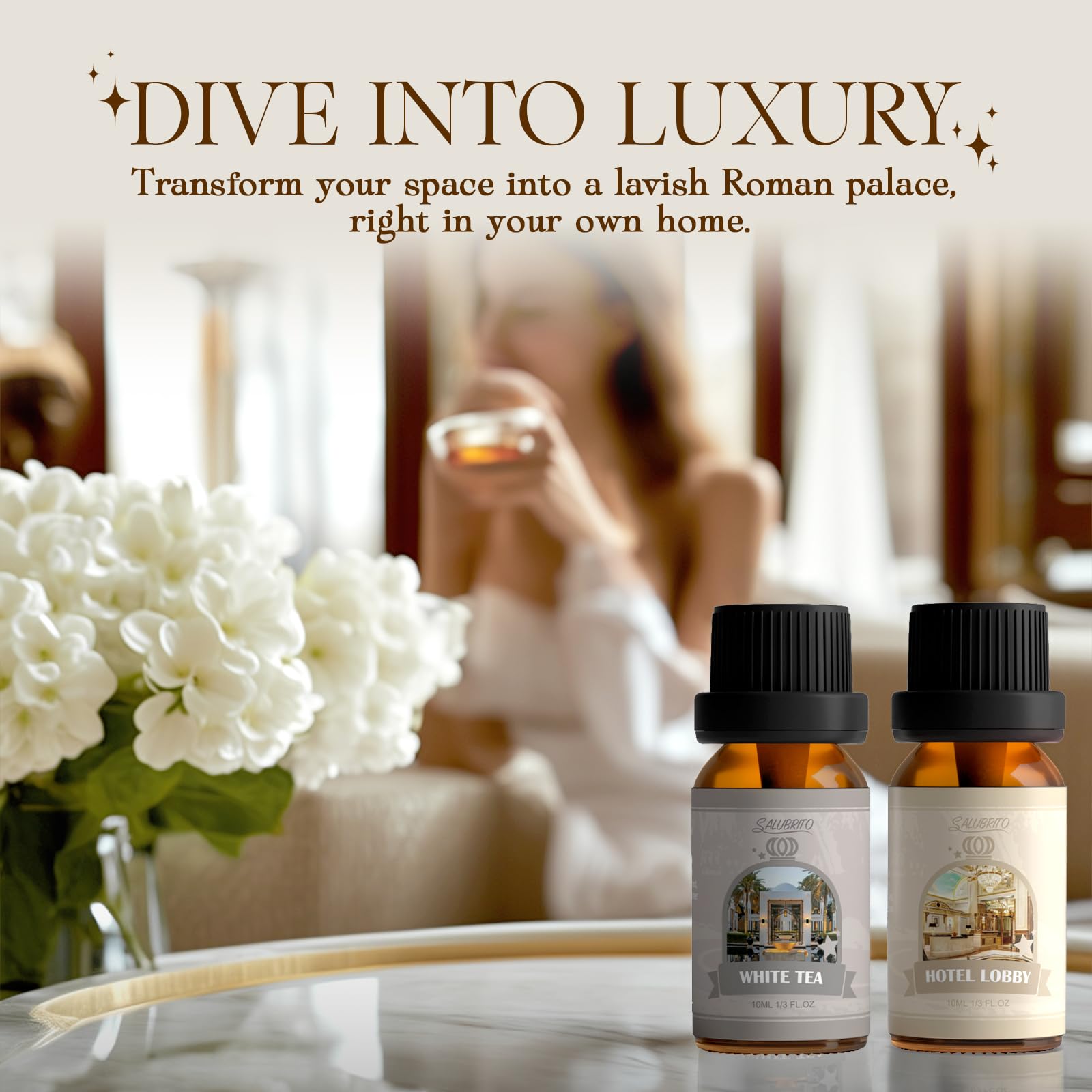 SALUBRITO Clean Essential Oils Set, Fresh Cotton, Clean Home, Fresh Linen, Soft Powder, Blossom Soap, Mint Scented Oils for for Diffuser, Candle, Soap Making