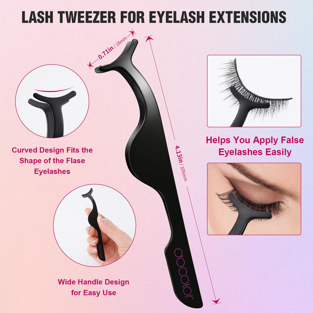 Docolor Eyelash Comb Eyelash Separator Tool, Makeup Mascara Applicator Comb with Cover, False Eyelash Grooming Brushes 1Pc Halalzen
