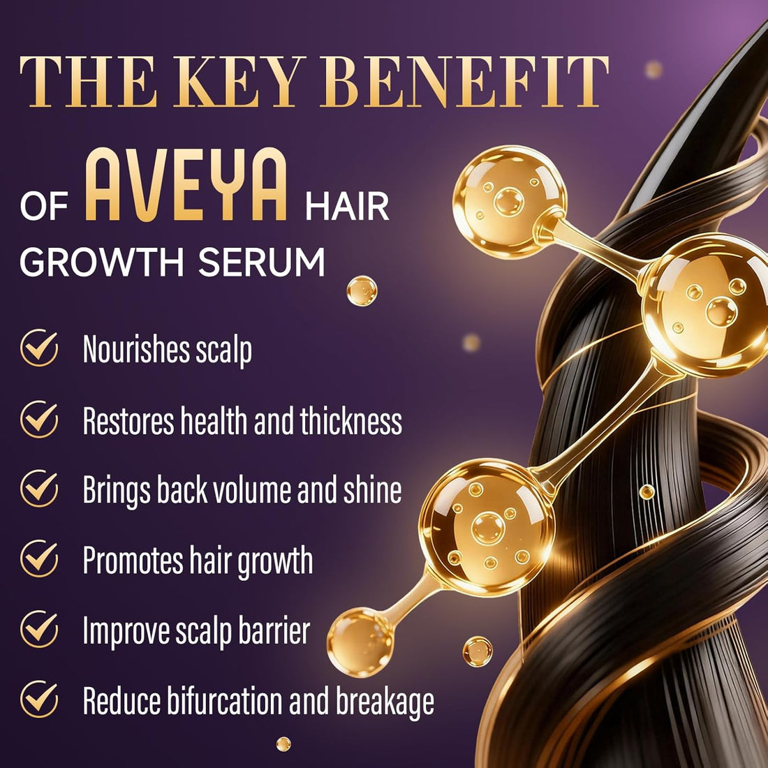 AVEYA Hair Growth Serum, for Women & Men infused with Rosemary Oil,Batana Oil&Biotin for Scalp – Strengthens,Thickens&Accelerates Hair Care - Non-Greasy,Helps Prevent Hair Thinning & Hair Loss – 60ml