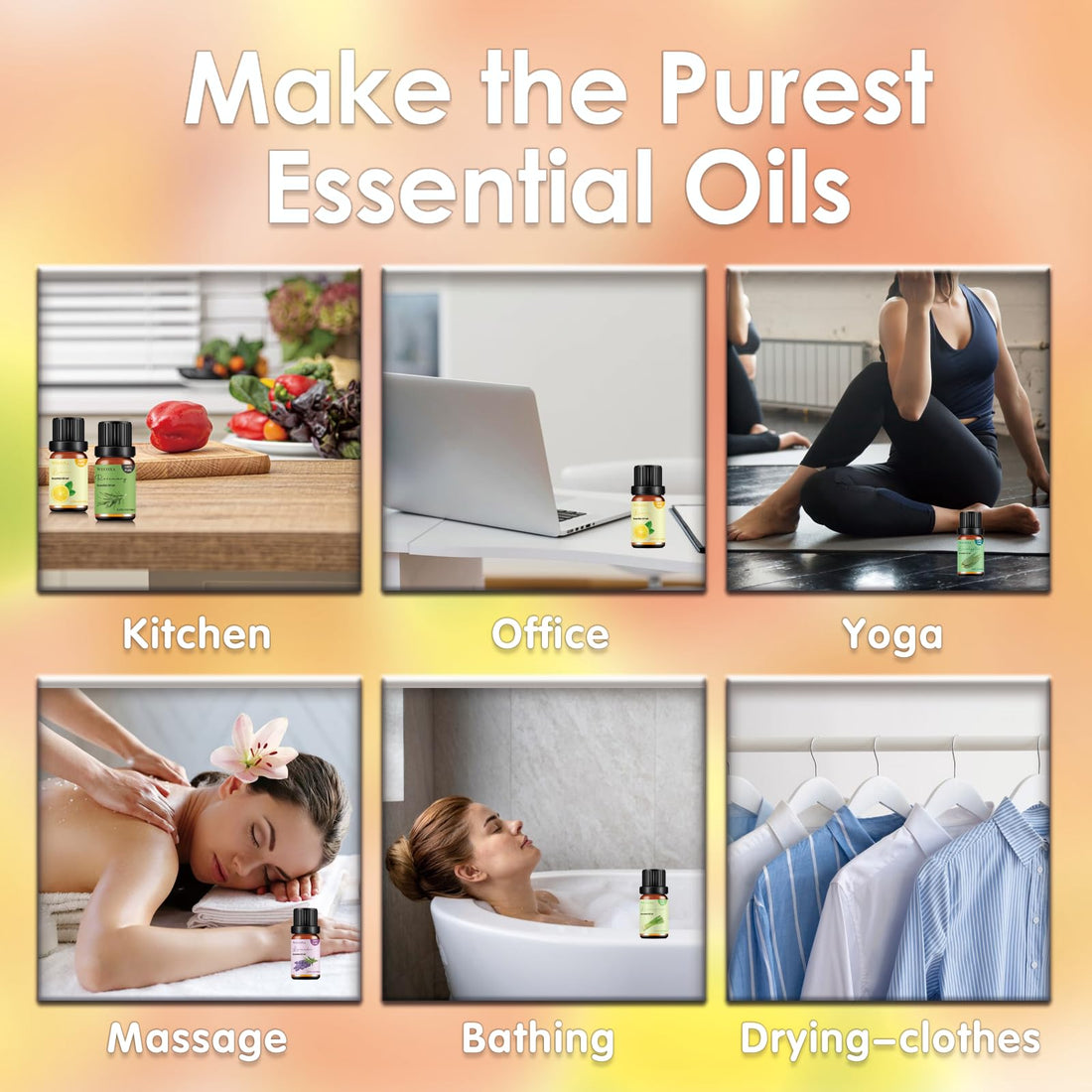 Premium Hotel Fragrance Oil Collection for Diffusers, Essential Oils for Diffusers for Home, Hotel Diffuser Fragrance Oils,Spa & Candle Making, White Tea, Citrus Luxe, Velvet Night and More - 6x10ml