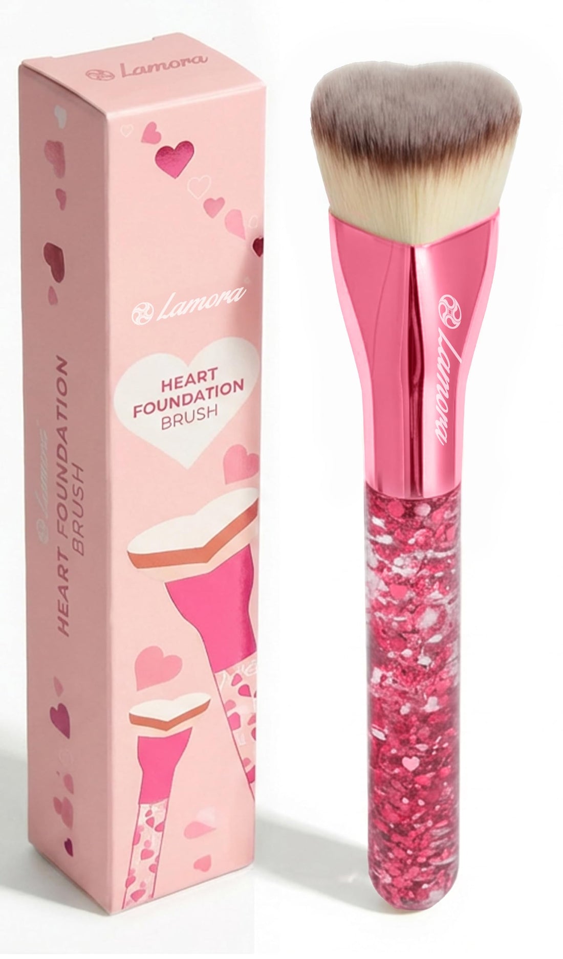 LAMORA Concealer Makeup Brush Under Eye - Angled Flat Top Kabuki Nose Contour Brush - Ideal for Concealing Blending Setting Buffing with Powder Liquid Cream Cosmetic - Small Makeup Foundation Brush Halalzen