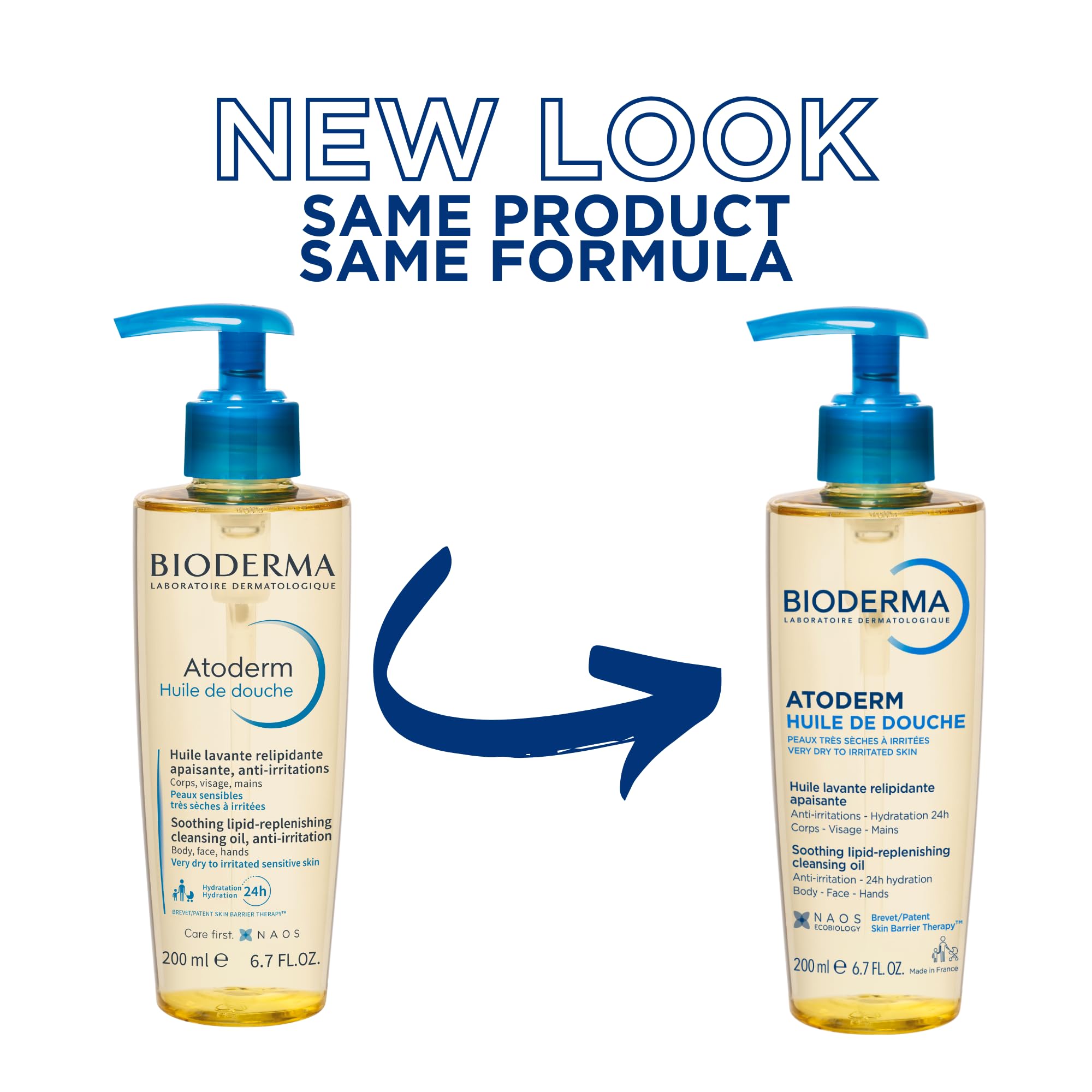 Bioderma Atoderm Shower Oil, Cleansing Oil For Face & Body, Nourishing Cleansing Oil For Dry to Atopic Sensitive Skin For Softer & Smooth Skin For Your Whole Family