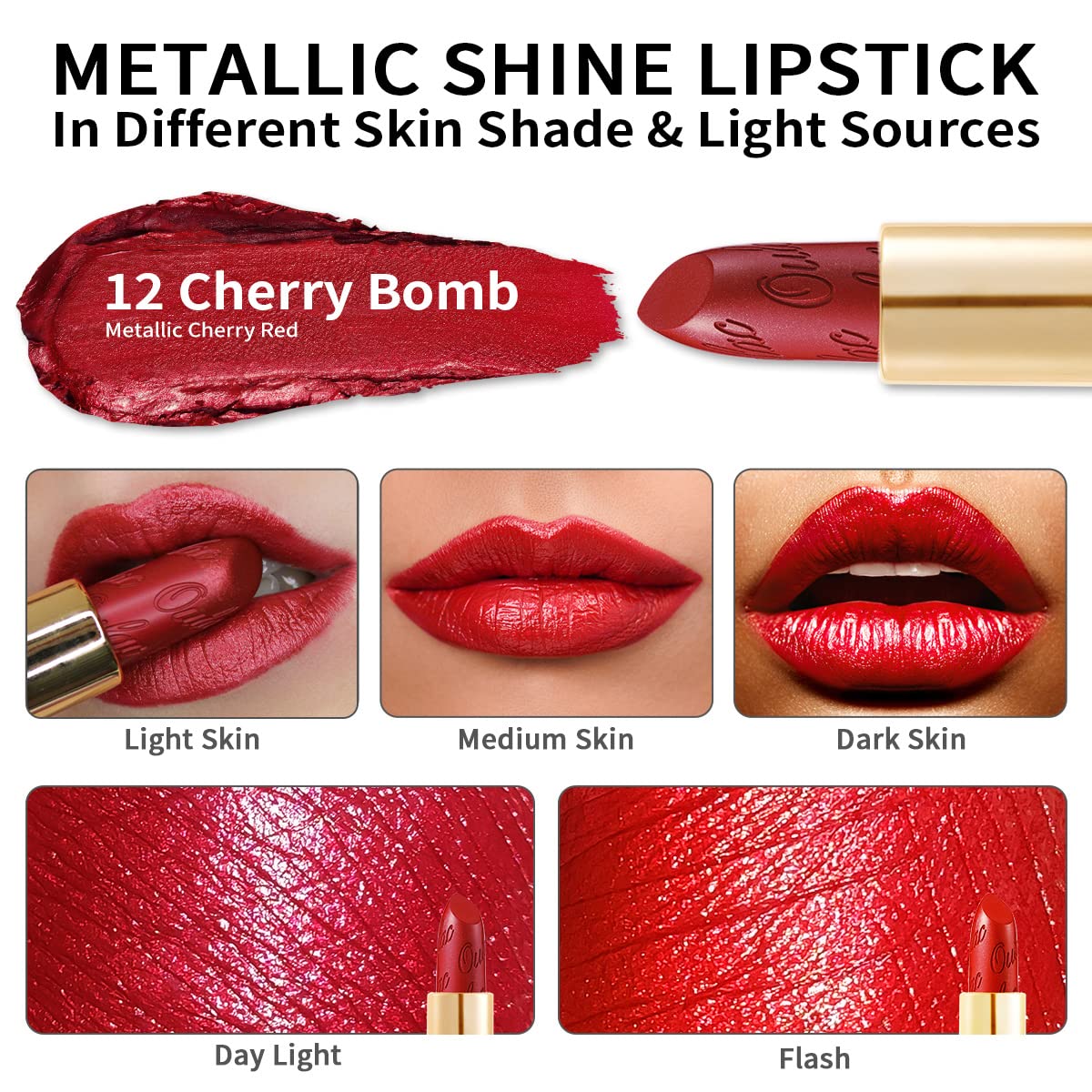 OULAC Metallic Shine Glitter Lipstick, Pink High Impact Lipcolor, Lightweight Soft and Ultra Hydrating, Long Lasting, Vegan & Cruelty-Free, Full-Coverage Lip Color 4.3 g/0.15 HIP & HIPPIE(11) Halalzen