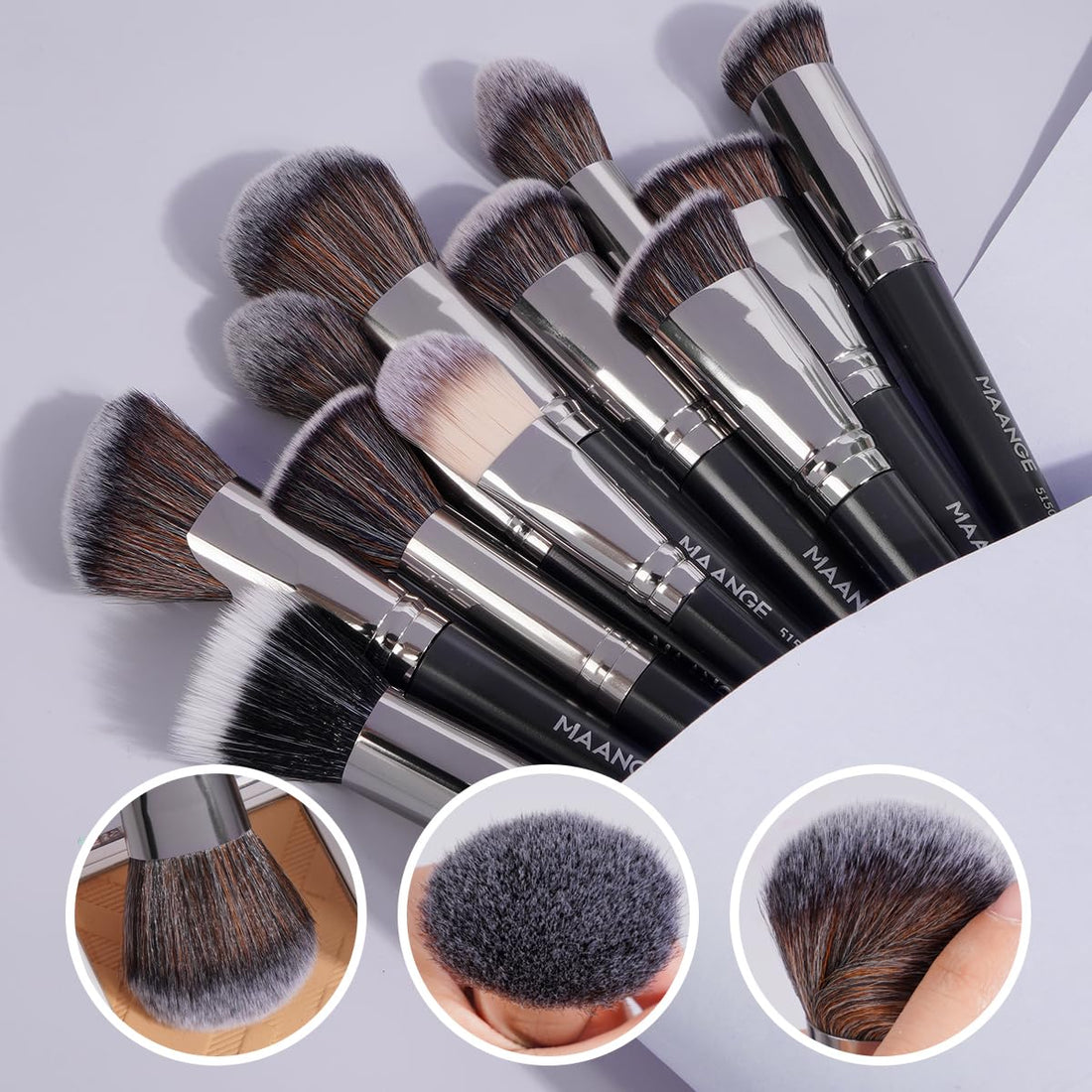 MAANGE Makeup Brushes 54 Pcs Makeup Tool Set, Multi-functional Makeup Kit Premium Synthetic Brush Make up Brushes Set for Women (Black, 54 Pcs) Halalzen