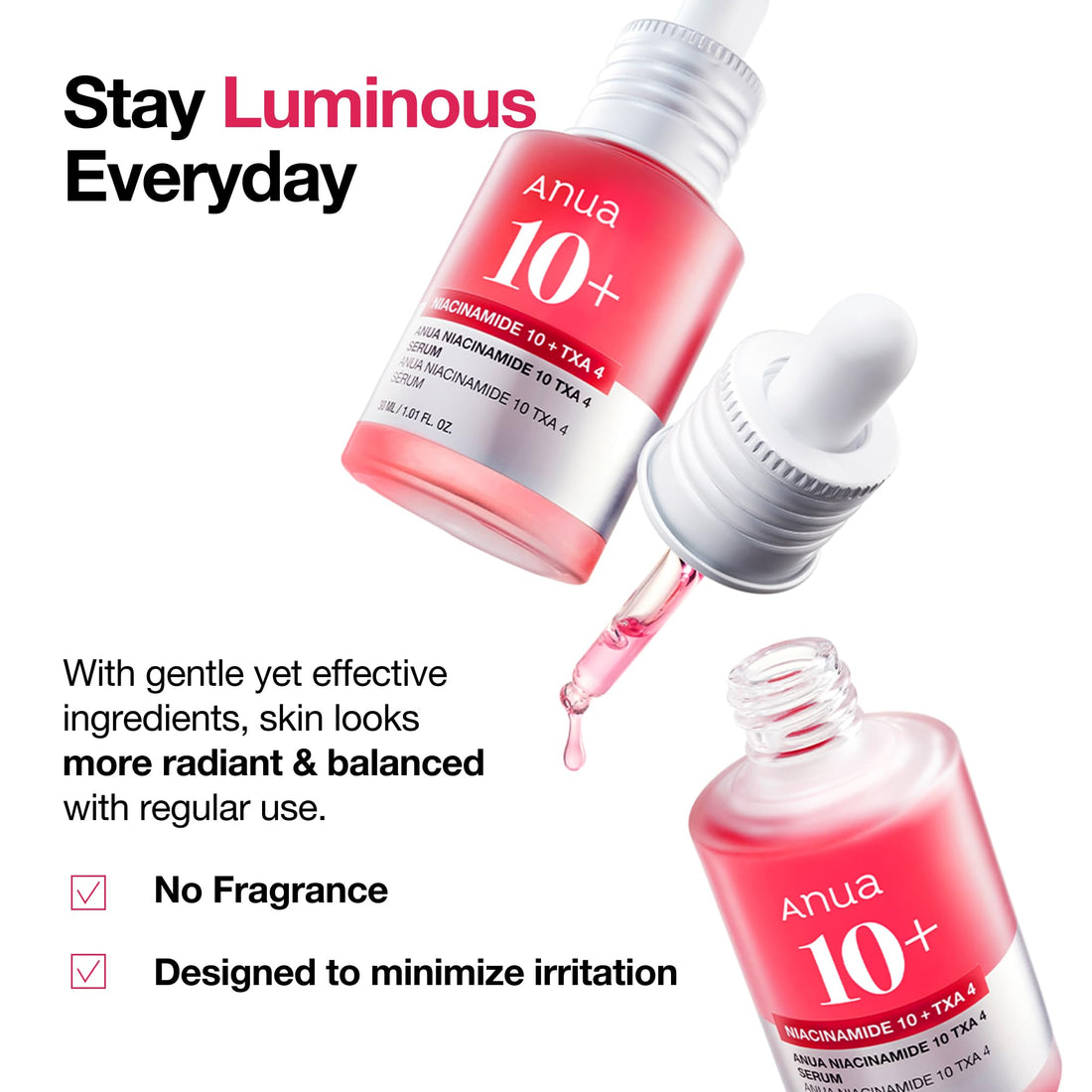 Anua Niacinamide 10 + TXA 4 Serum, Dark Spot Care, Hyaluronic Acid, Tranexamic Acid, Lightweight & Hydrating All-in-One Daily Facial Serum for Glass Skin, Korean Skincare, 30ml Halalzen