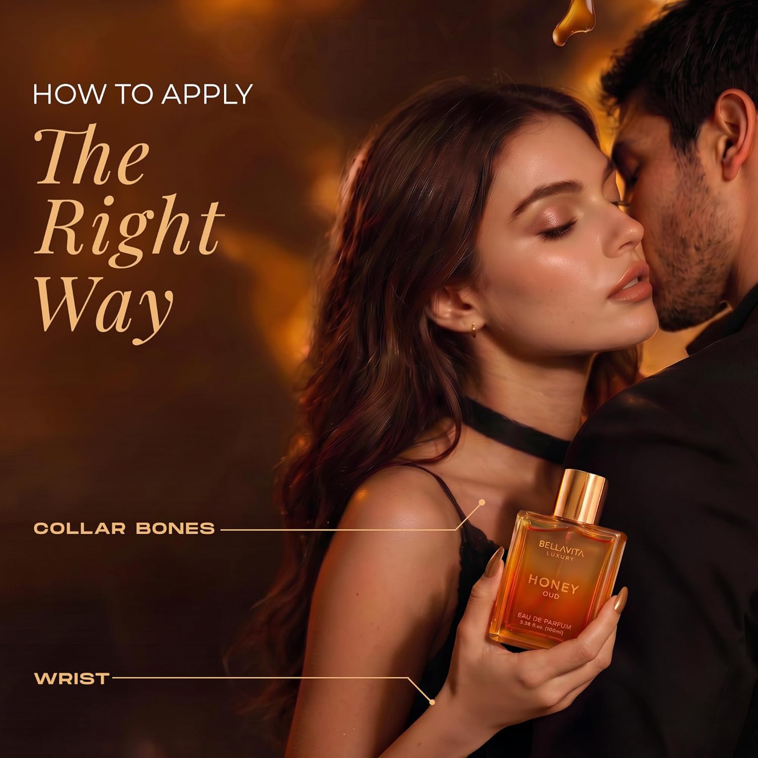 Bellavita Luxury Honey Oud Eau de Parfum | 100 ml (3.4 fl.oz.) | Perfume for Men and Women | Sweet Honey, Bergamot, Oud, & Amber Notes | Long Lasting Unisex Fragrance Halalzen