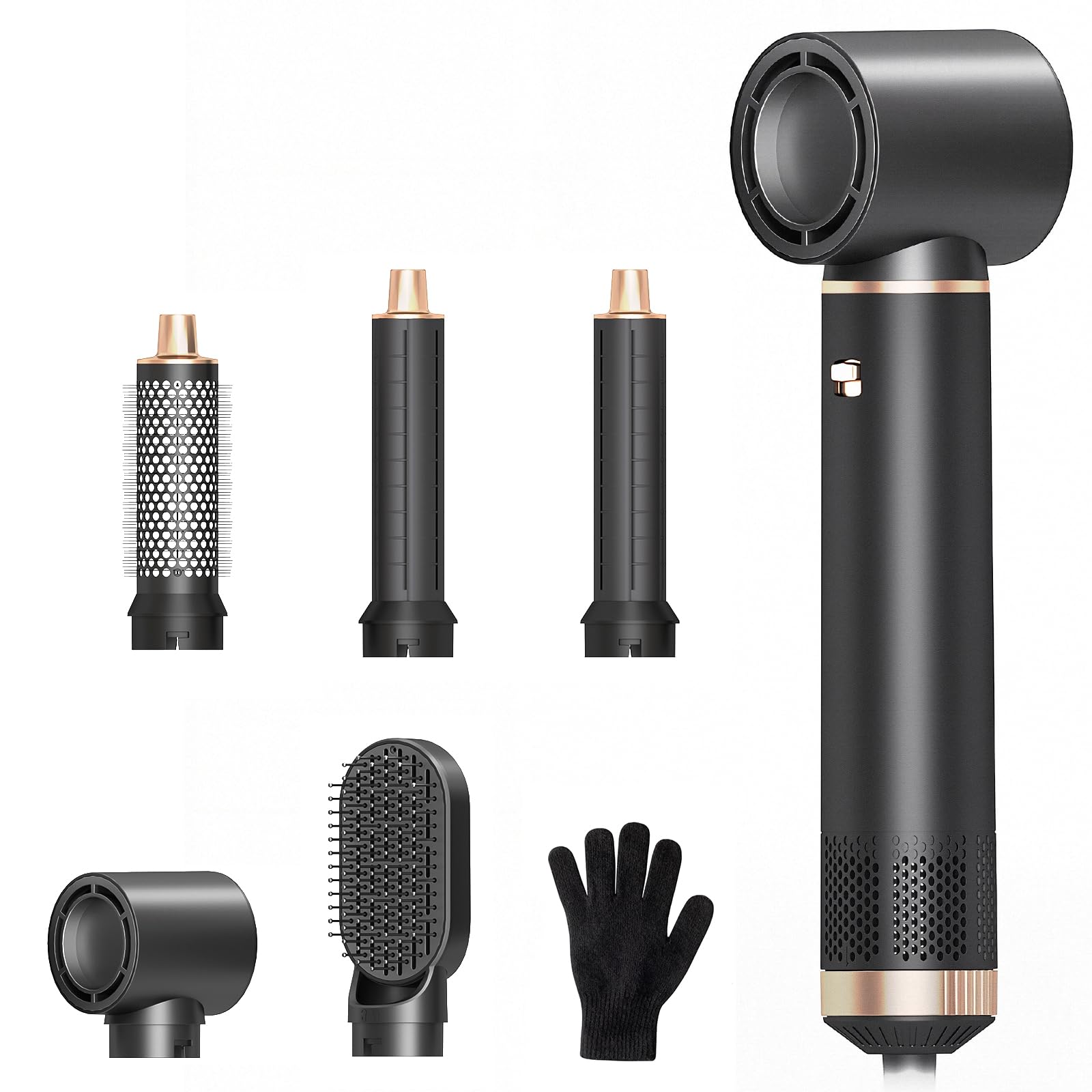 5 in 1 Hair Styler for Woman, Air Curling Wrap, Drying, Curling, Straightening & Volumizing, Hot Air Curler Dryer Brush Tool Set, Curl Styling Tools - Blush Halalzen