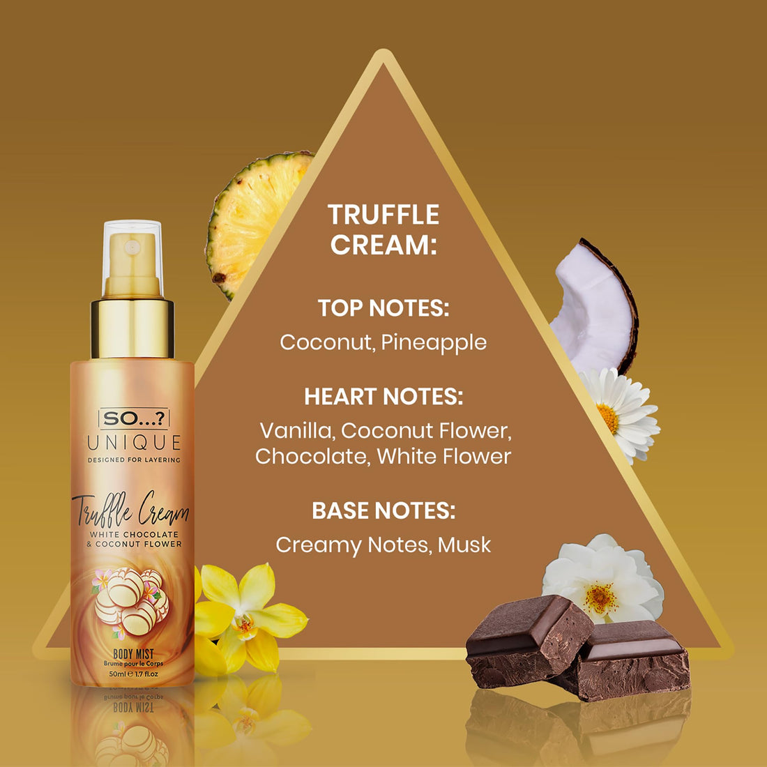 So…? Unique Mini Mist Womens Gift Set with Vanilla Candy, Sweet Pea, Truffle Cream, & Cashmere, Body Mist Fragrance Spray Set (4 x 50ml.) Halalzen