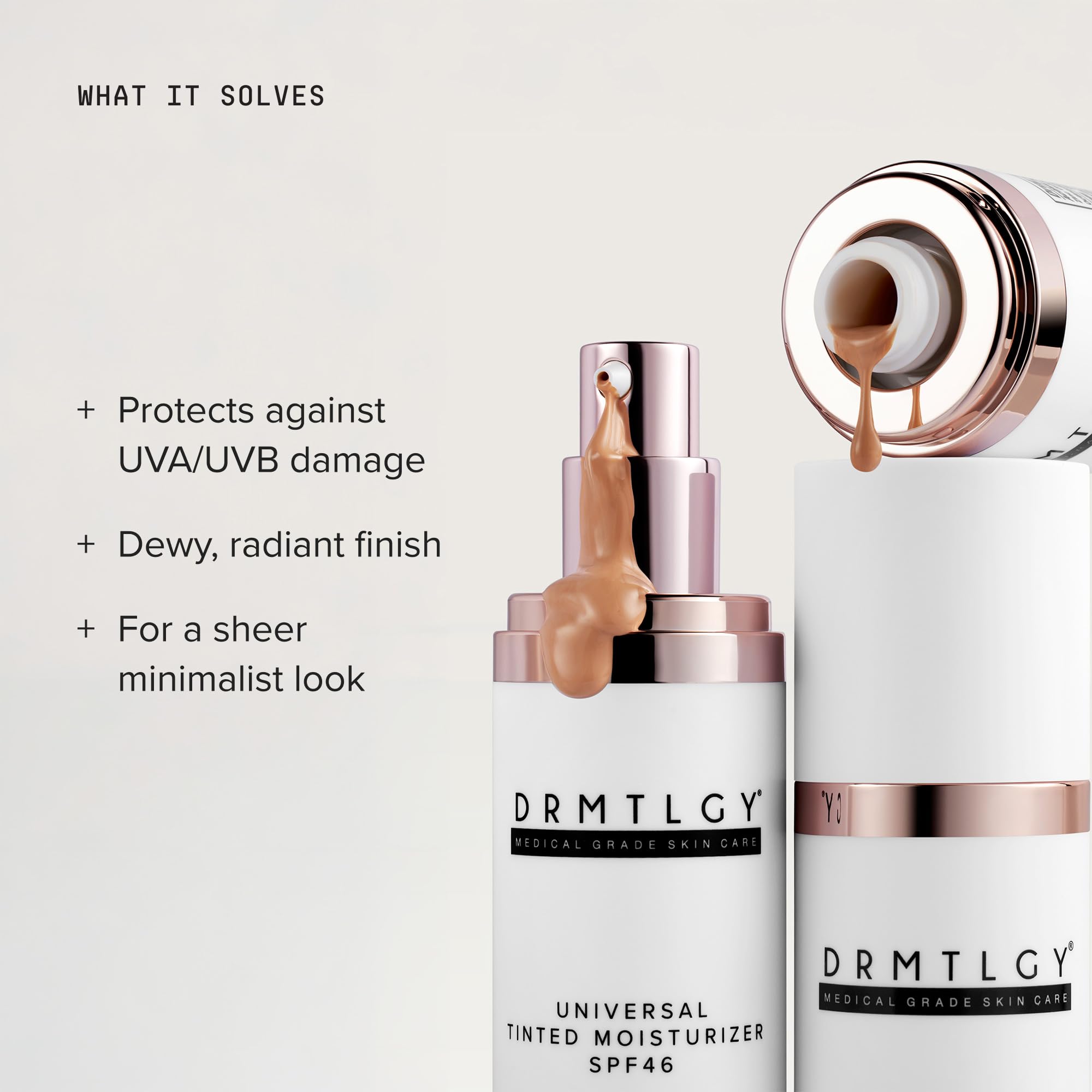 DRMTLGY Universal Tinted Moisturizer SPF 46 – Hydrating Dewy Tinted Sunscreen for Face with Zinc Oxide & Octinoxate – Niacinamide & Hyaluronic Acid – Broad Spectrum Lightweight Daily SPF, 1.7 oz Halalzen