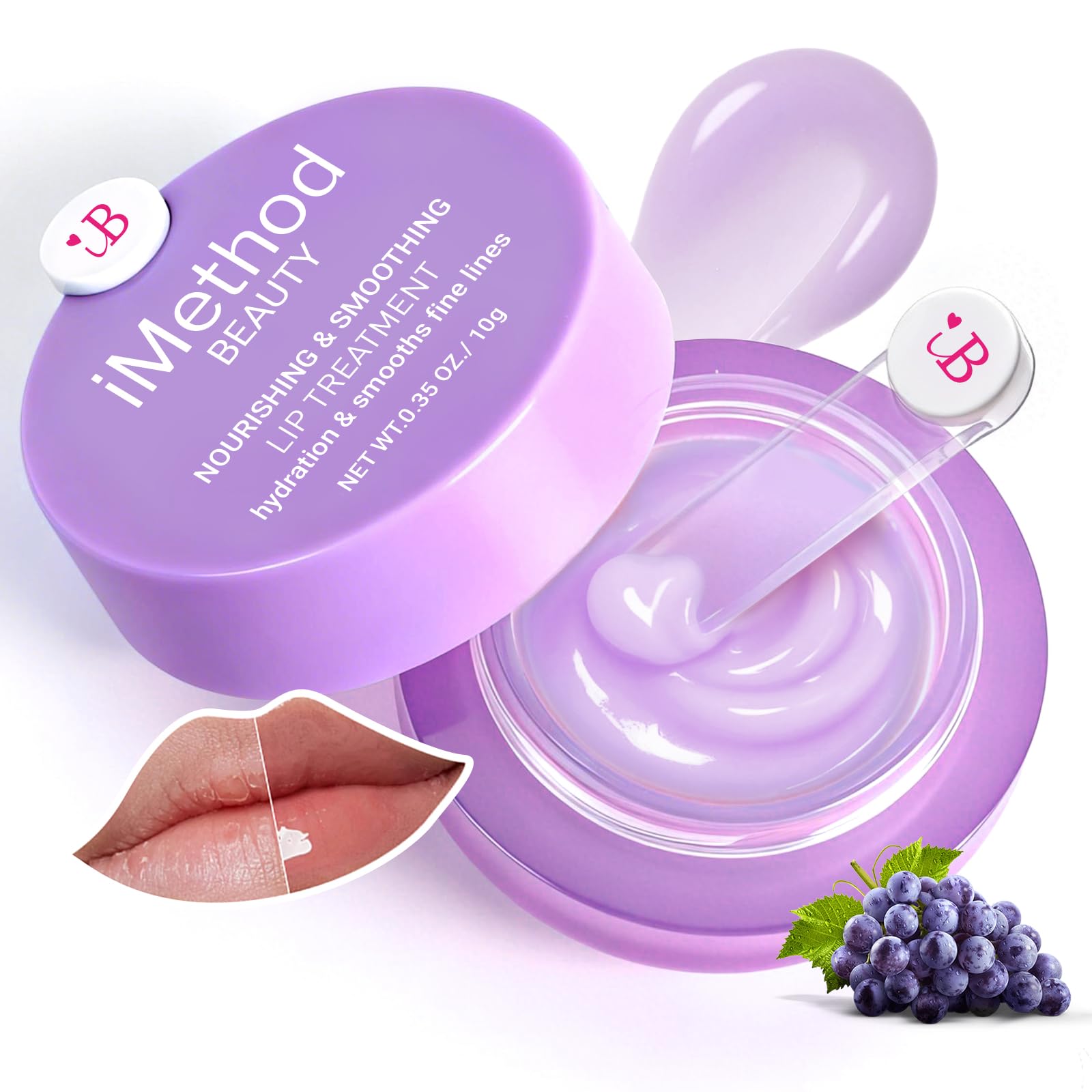 iMethod Overnight Lip Mask - Hydrating Lip Butter Balm with Hyaluronic Acid, Lip Moisturizer For Very Dry Lips, Lip Sleeping Mask to Nourish & Repair Cracked Lips, Smoothes Fine Lines - Peach Halalzen