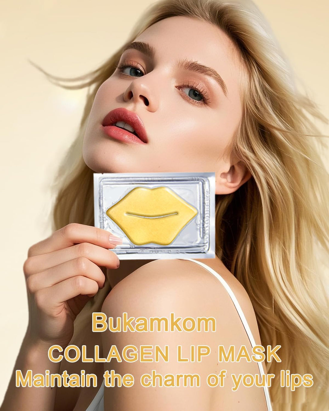 Golden Collagen Flake Lip Mask 20 Pieces,Multifunctional Lip Care for Luscious Lips,24K Gold Bulk Lip Masks Individually Wrapped,Hydration,Anti Wrinkle,Fade Lip Darkening,Soothing Nourishing Halalzen