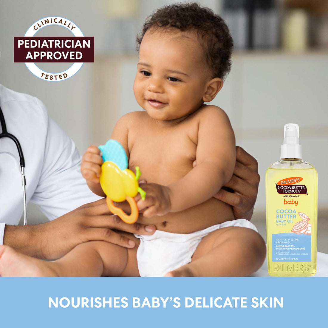 Palmer's Cocoa Butter Formula Gentle Baby Oil, 5.1 fl oz, Nourishing for Delicate Skin, Vitamin E Baby Essentials Halalzen