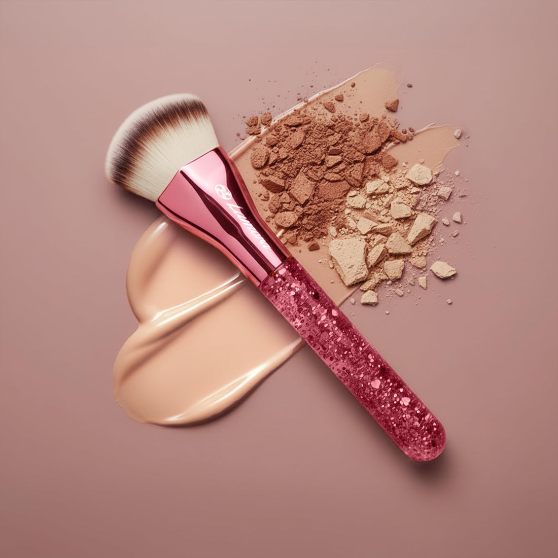 LAMORA Concealer Makeup Brush Under Eye - Angled Flat Top Kabuki Nose Contour Brush - Ideal for Concealing Blending Setting Buffing with Powder Liquid Cream Cosmetic - Small Makeup Foundation Brush Halalzen