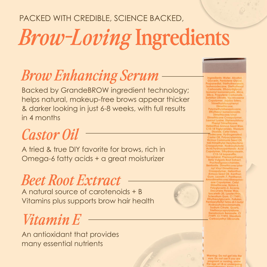 Grande Cosmetics GrandeBROW 2-in-1 Tinted Brow Gel + Brow Enhancing Serum for Thicker & Darker-Looking Eyebrows, Shape & Fill Brows, Long Wear, with Castor Oil & Mini Fibers
