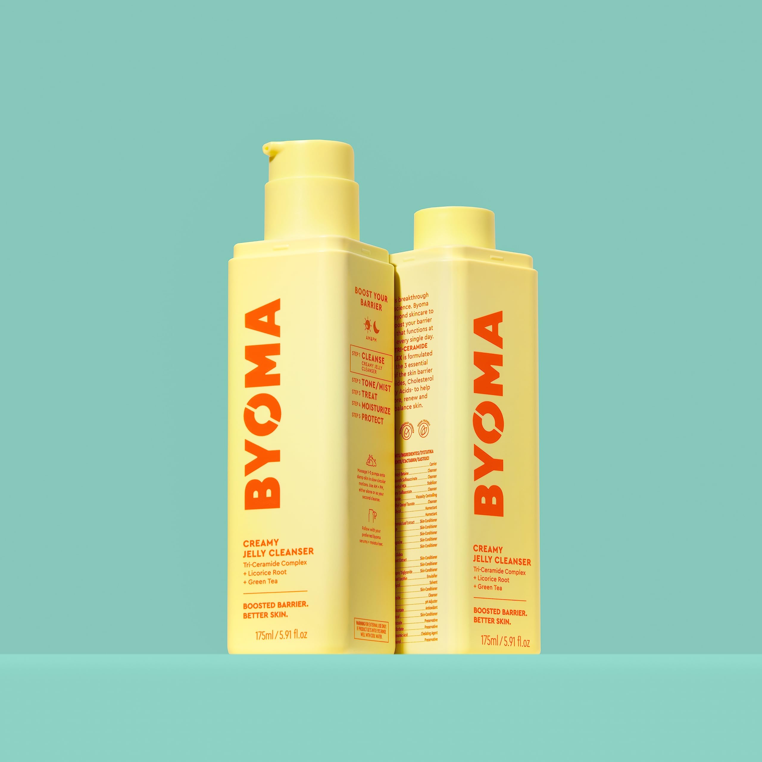 BYOMA Creamy Jelly Cleanser (175ml) Hydrating Facial Cleanser for Skin Barrier Repair -Tri-Ceramide Face Wash for All Skin Types - Gently Removes Makeup and Excess Oil