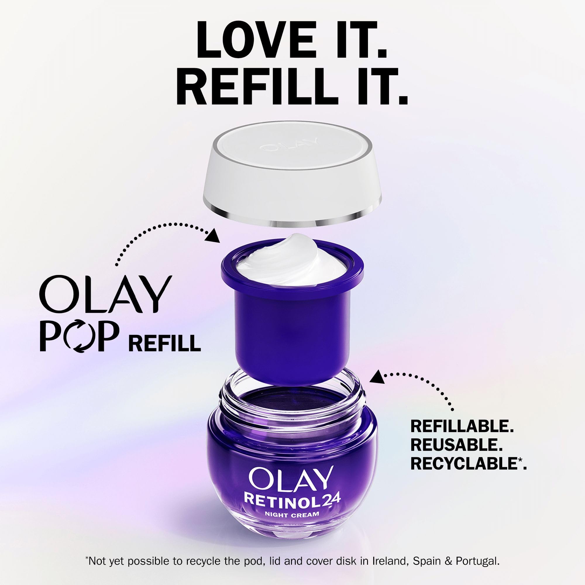 Olay Retinol 24 Night Cream Face Moisturiser - Anti-Aging Skincare with Antioxidant Vitamin E, Overnight Face Cream that Smooths, Renews, and Hydrates, 50ml