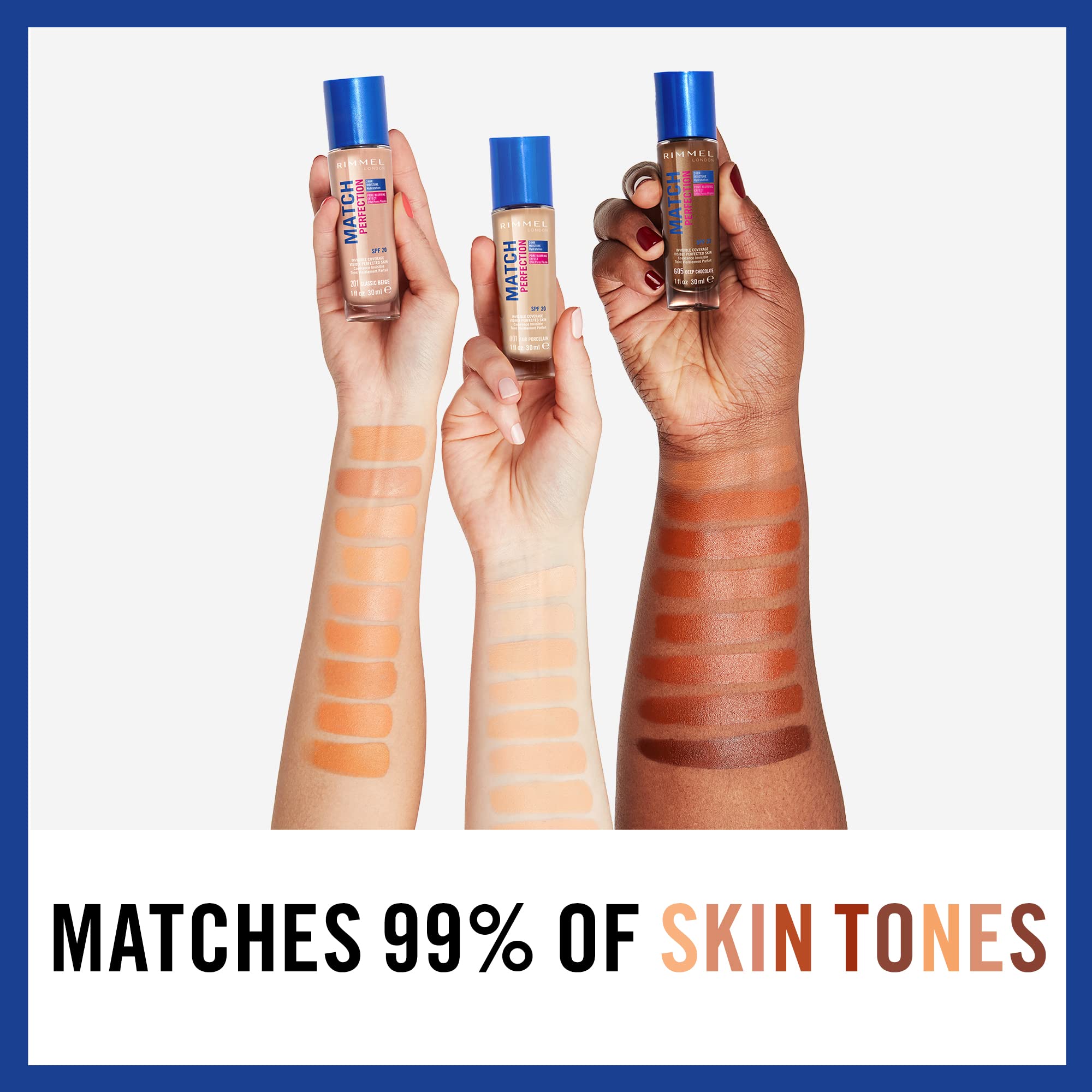 Rimmel London Match Perfection Foundation SPF20, 200 Soft Beige Halalzen