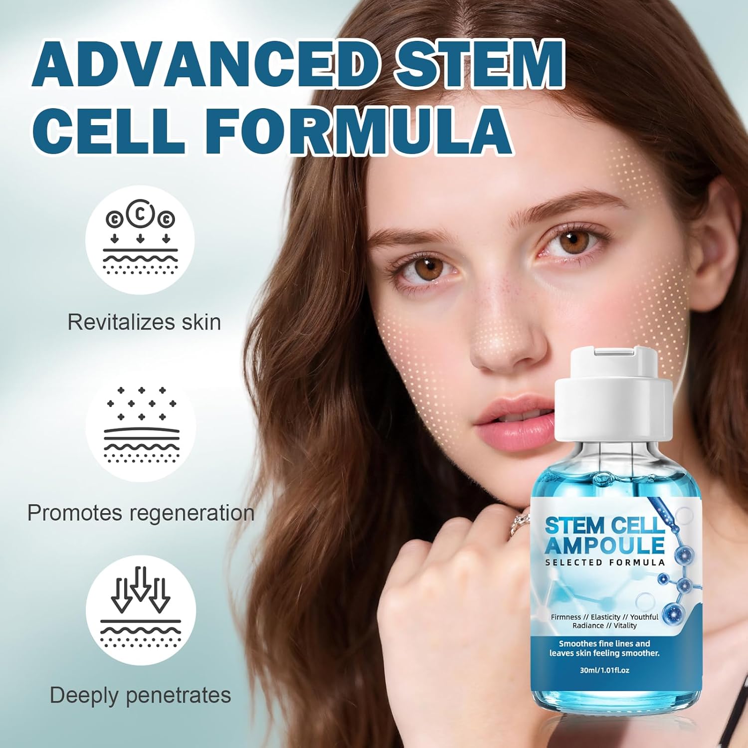 Stem Cell Serum for Face, 2pcs Korean Micro Needling Serum Booster, Ampoule to Hydrating Korean Skincare
