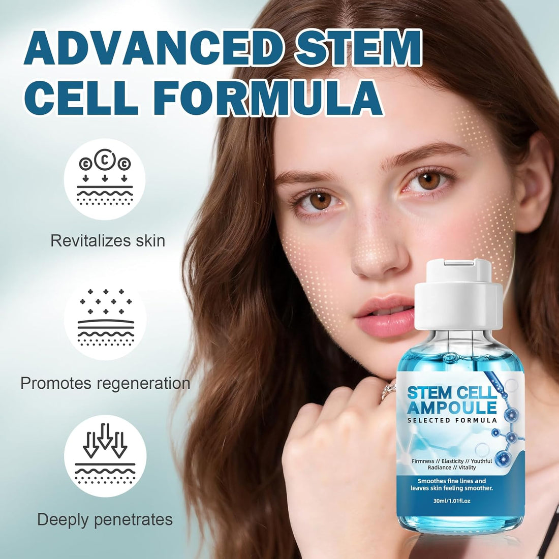 Stem Cell Serum for Face, 2pcs Korean Micro Needling Serum Booster, Ampoule to Hydrating Korean Skincare