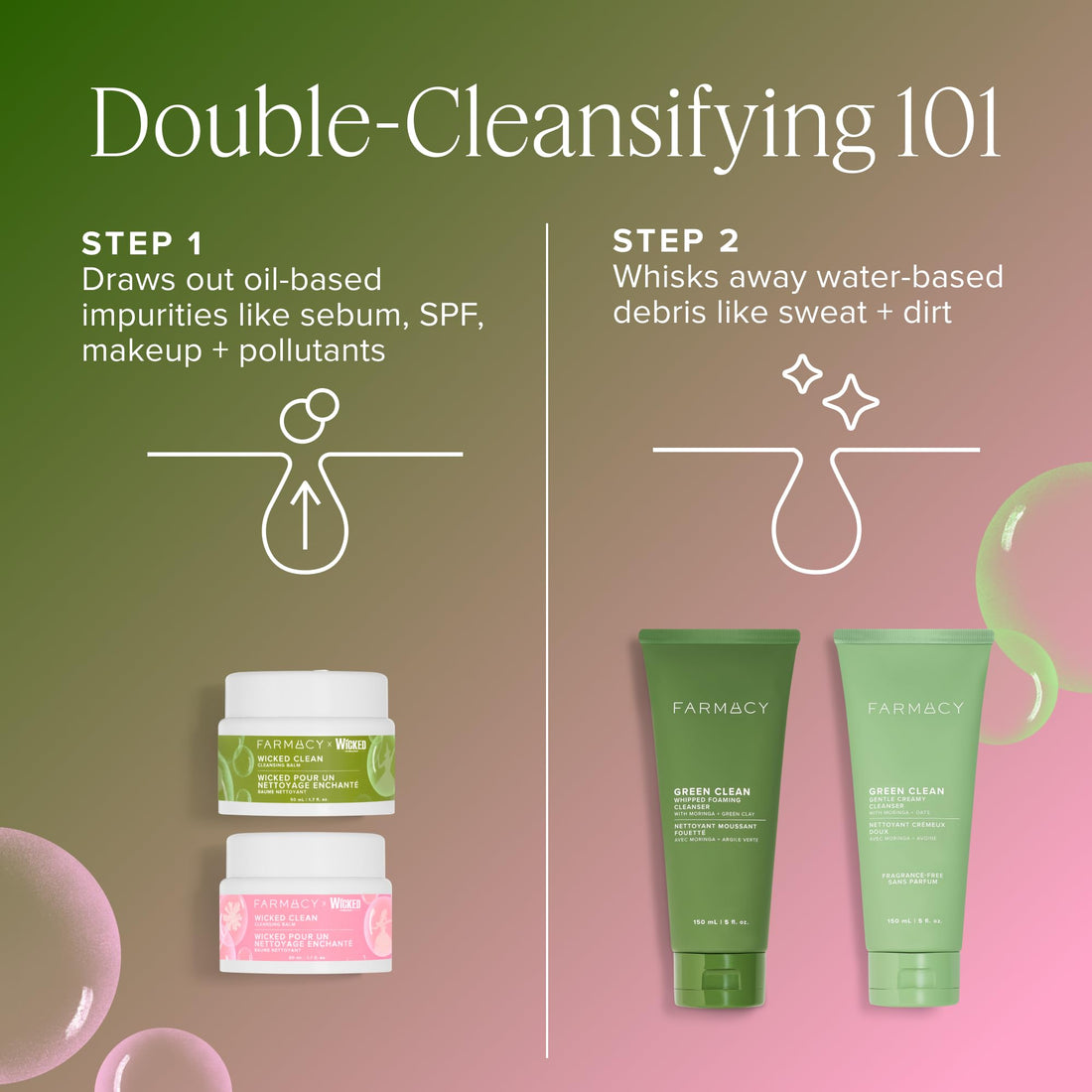 Farmacy Makeup Remover Cleansing Balm - Green Clean Waterproof Makeup Remover + Oil Based Cleanser - Gentle Exfoliating Double Cleanser - Melts From Balm to Milky Lather (30ml) Halalzen